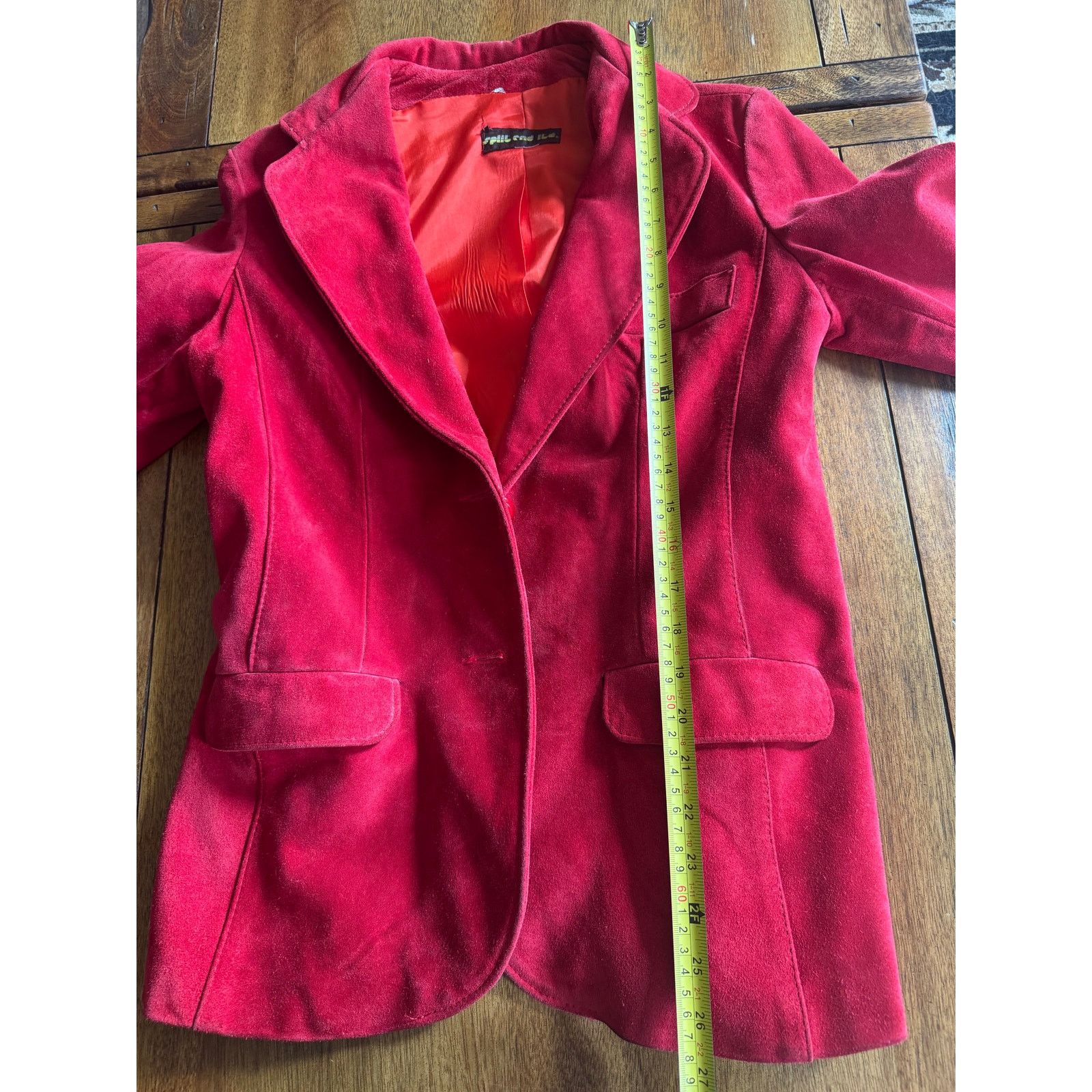 Other Vintage Split End Ltd Red Suede Blazer Jacket Size 14 Size XL / US 12-14 / IT 48-50 - 9 Thumbnail