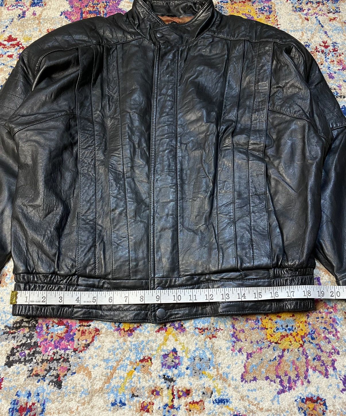 Vintage CLASSIC AVANT GARDE GENUINE SHEEPSKIN BOMBER LEATHER JACKET Size US L / EU 52-54 / 3 - 12 Thumbnail