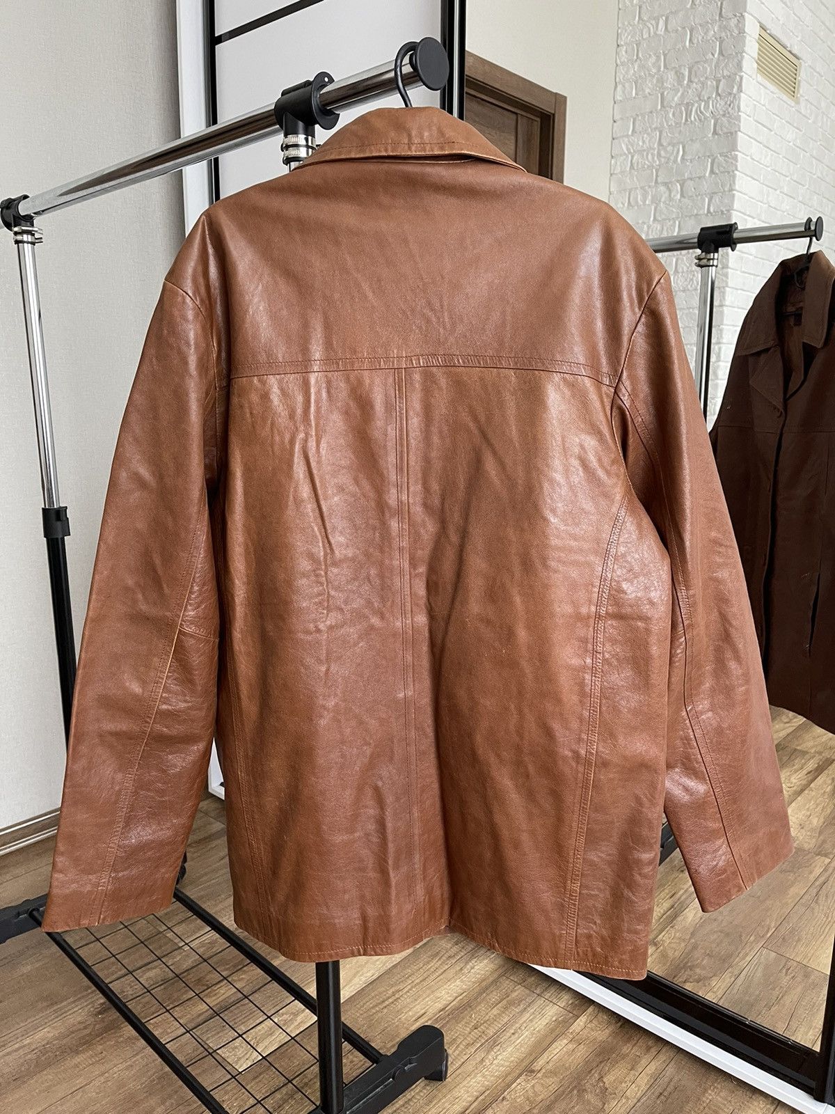 Yohji Yamamoto A.A.R Yohji Yamamoto Vintage Leather Coat Jacket 90s Size US L / EU 52-54 / 3 - 4 Thumbnail