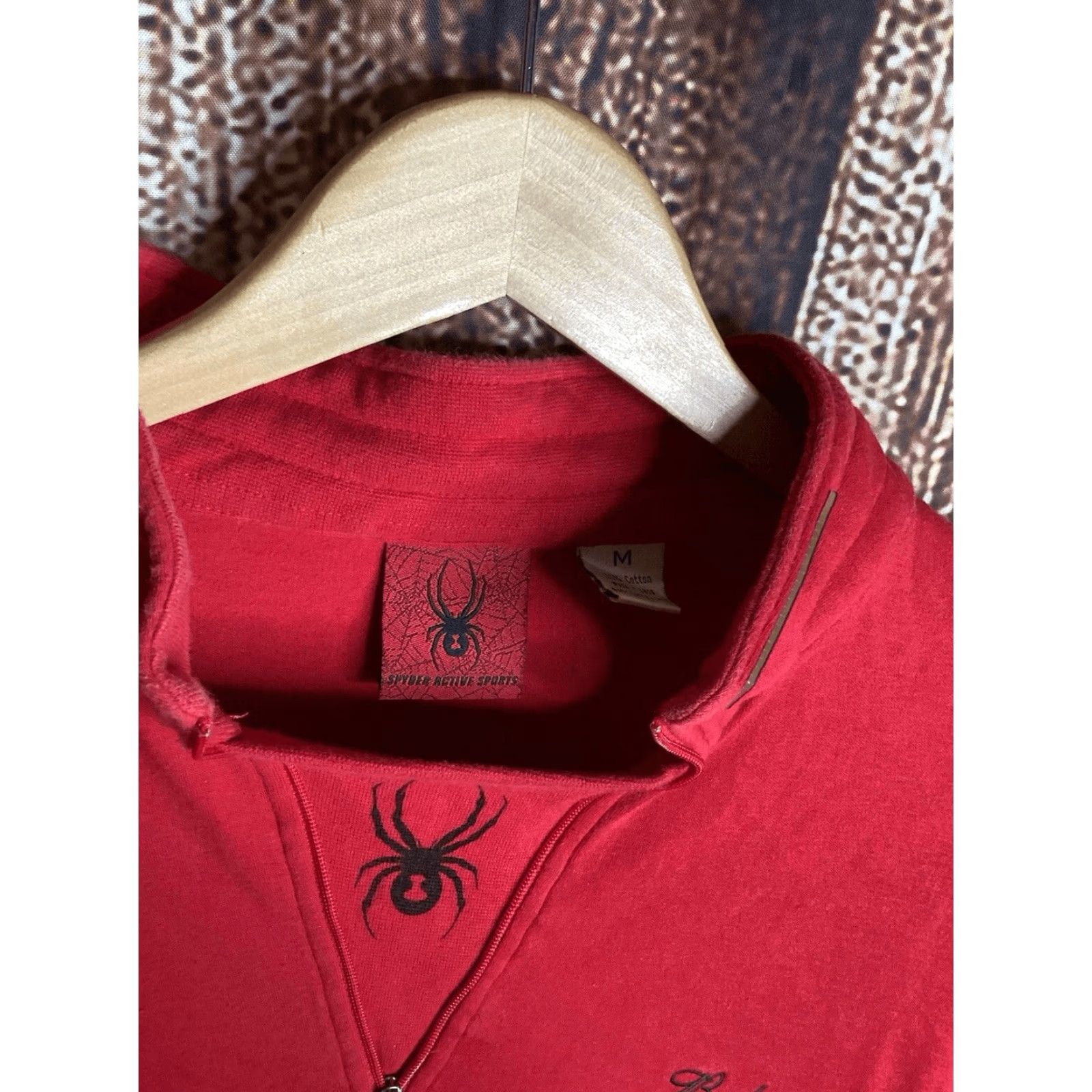 Spyder VINTAGE Spyder Sweatshirt Mens M Red 1/4 Zip Pullover Fleece Embroidered Logo Zip Mock Neck Outdoor 90s Mens Size US M / EU 48-50 / 2 - 2 Thumbnail
