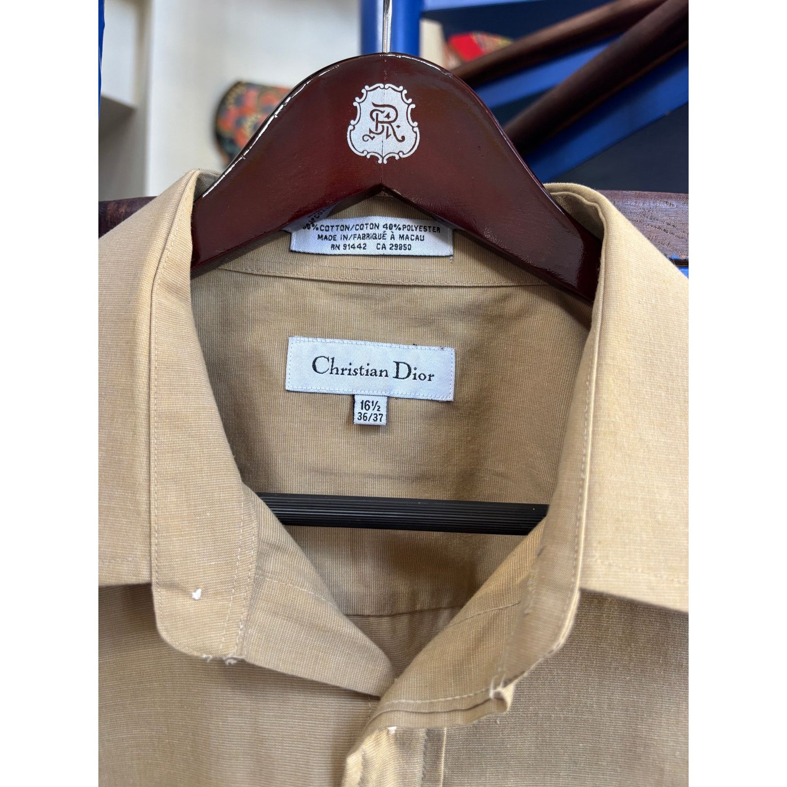 Dior Vintage Christian Dior Beige Button-Up Shirt Size 36/37 Size US M / EU 48-50 / 2 - 3 Thumbnail