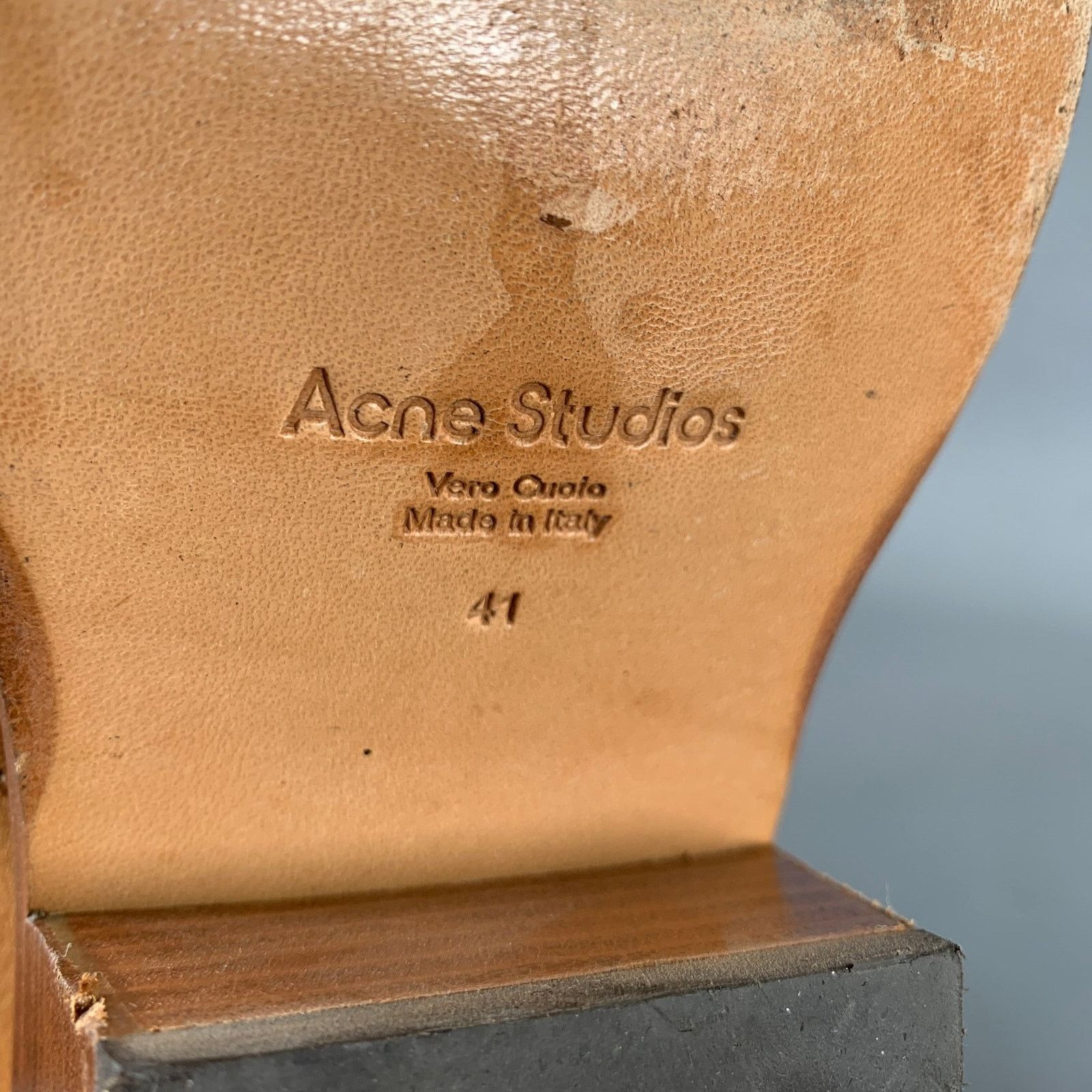 Acne Studios ACNE Size 8 Brown Crackled Leather Ankle Boots Size US 8 / EU 41 - 7 Thumbnail