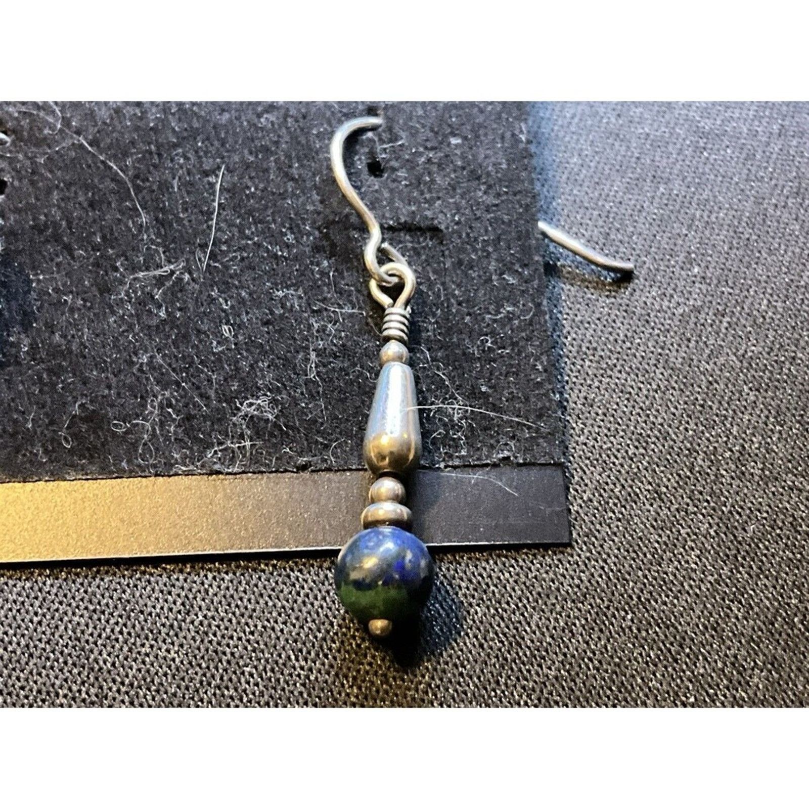 Other Sterling Silver Blue Lapis Dangle Drop Earrings Size ONE SIZE - 2 Thumbnail