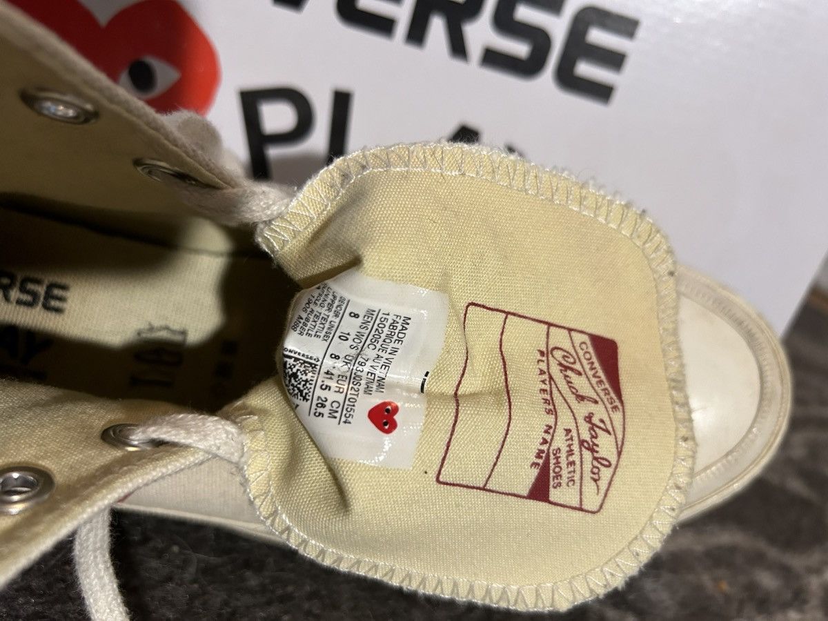 CDG by Comme des Garcons × Comme des Garcons × Converse CDG Cream high top chucks❤️❤️ Size US 8 / EU 41 - 4 Thumbnail