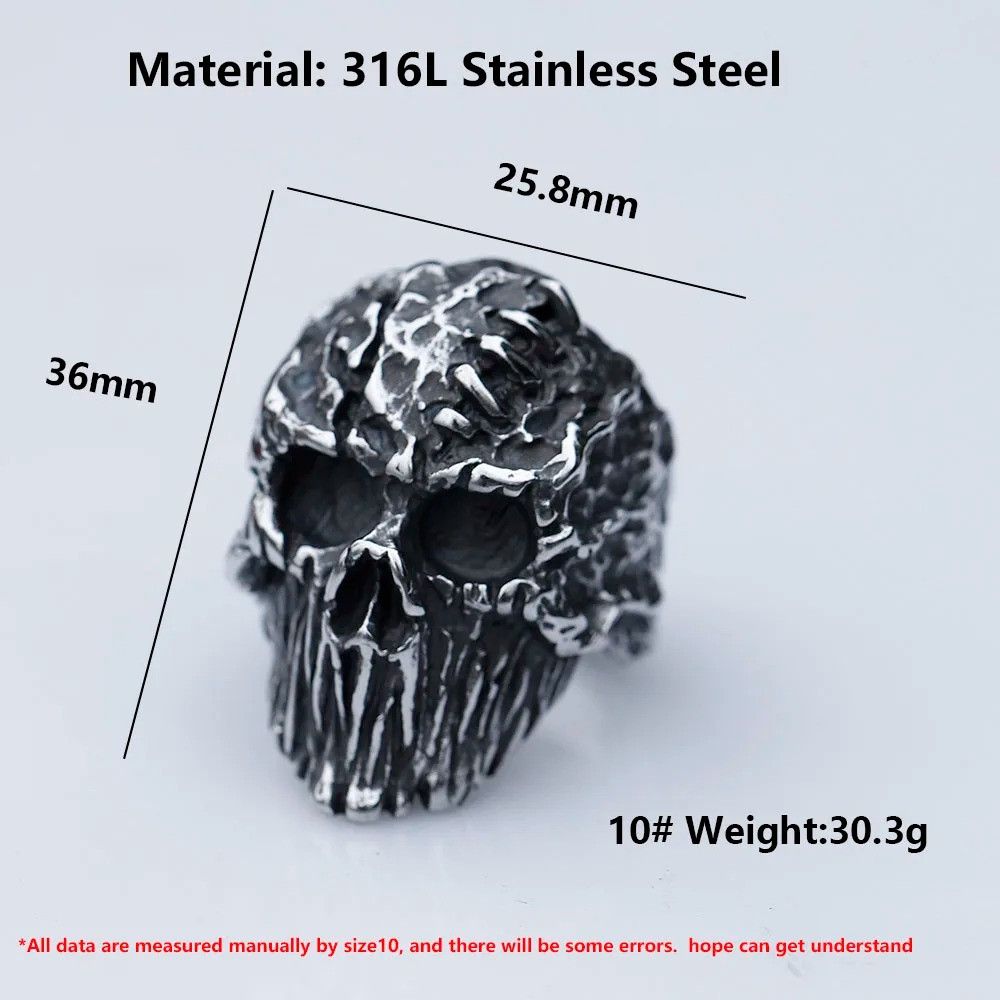 Jewelry Devil Skull Ring Streetwear Jewelry Fashion Gift Size ONE SIZE - 8 Thumbnail
