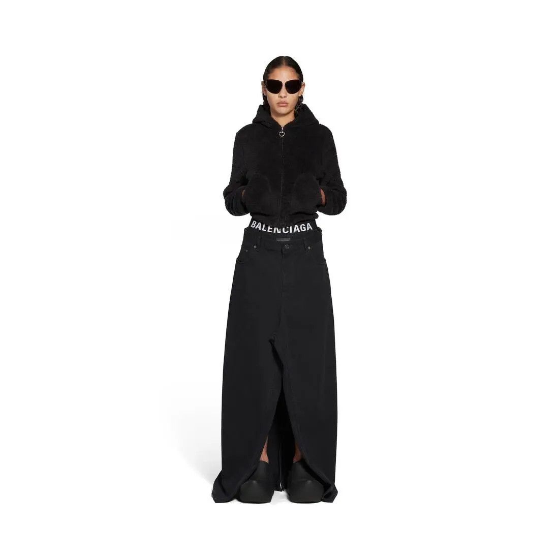 Balenciaga o1in1g0425 Softwear Heart Zip-up Hoodie Small Fit in Black Size XL / US 12-14 / IT 48-50 - 6 Thumbnail