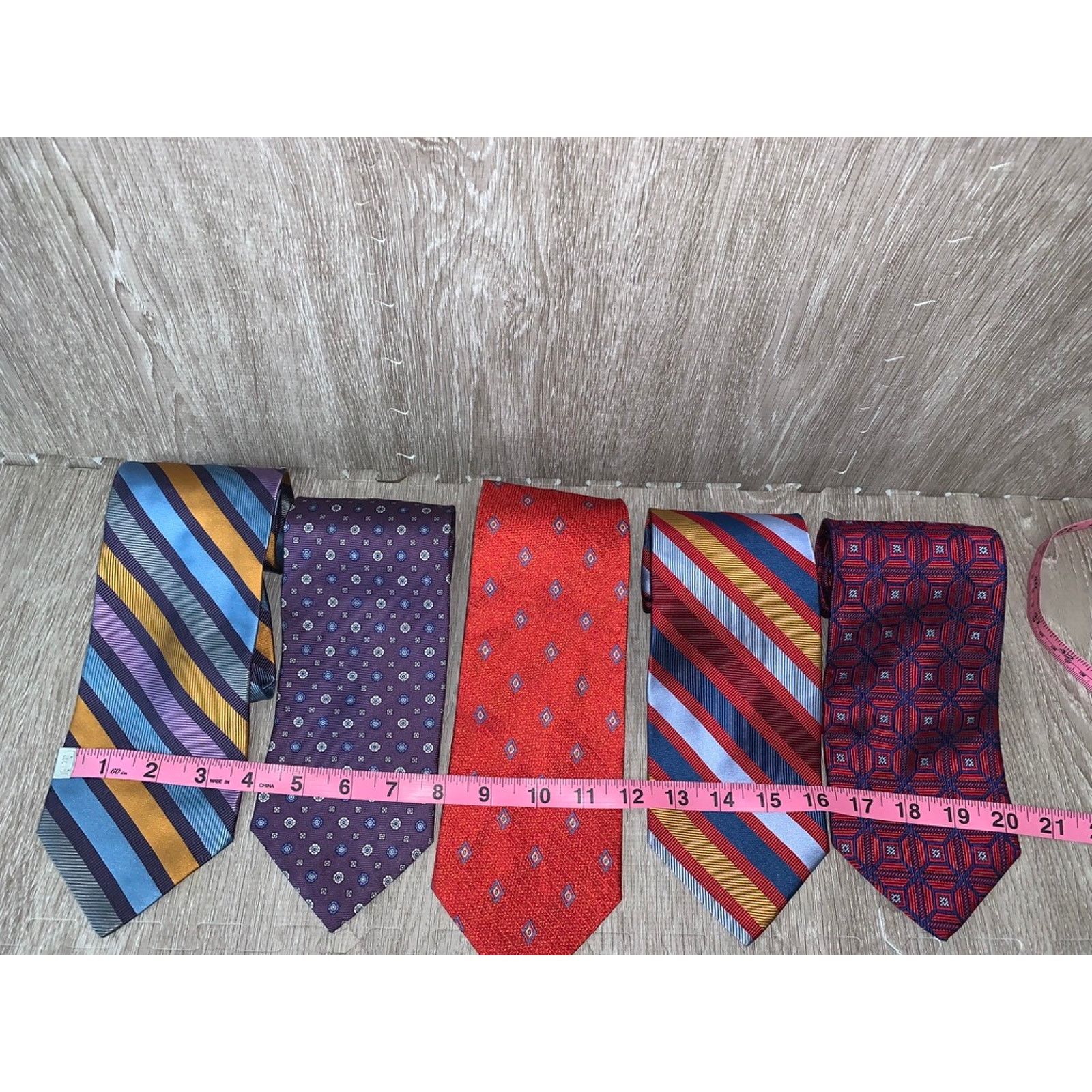 Jos. A. Bank Jos. A. Bank Men's Silk Striped Necktie Set of 5 Multicolor Size ONE SIZE - 2 Thumbnail