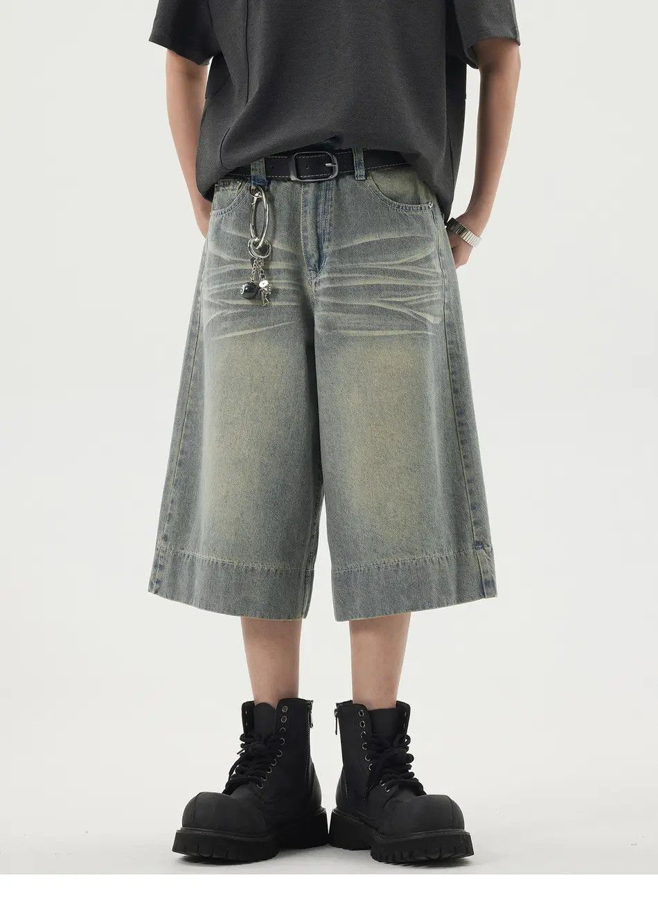 Japanese Brand × Jean Retro loose wide leg denim shorts Size US 32 / EU 48 - 6 Thumbnail