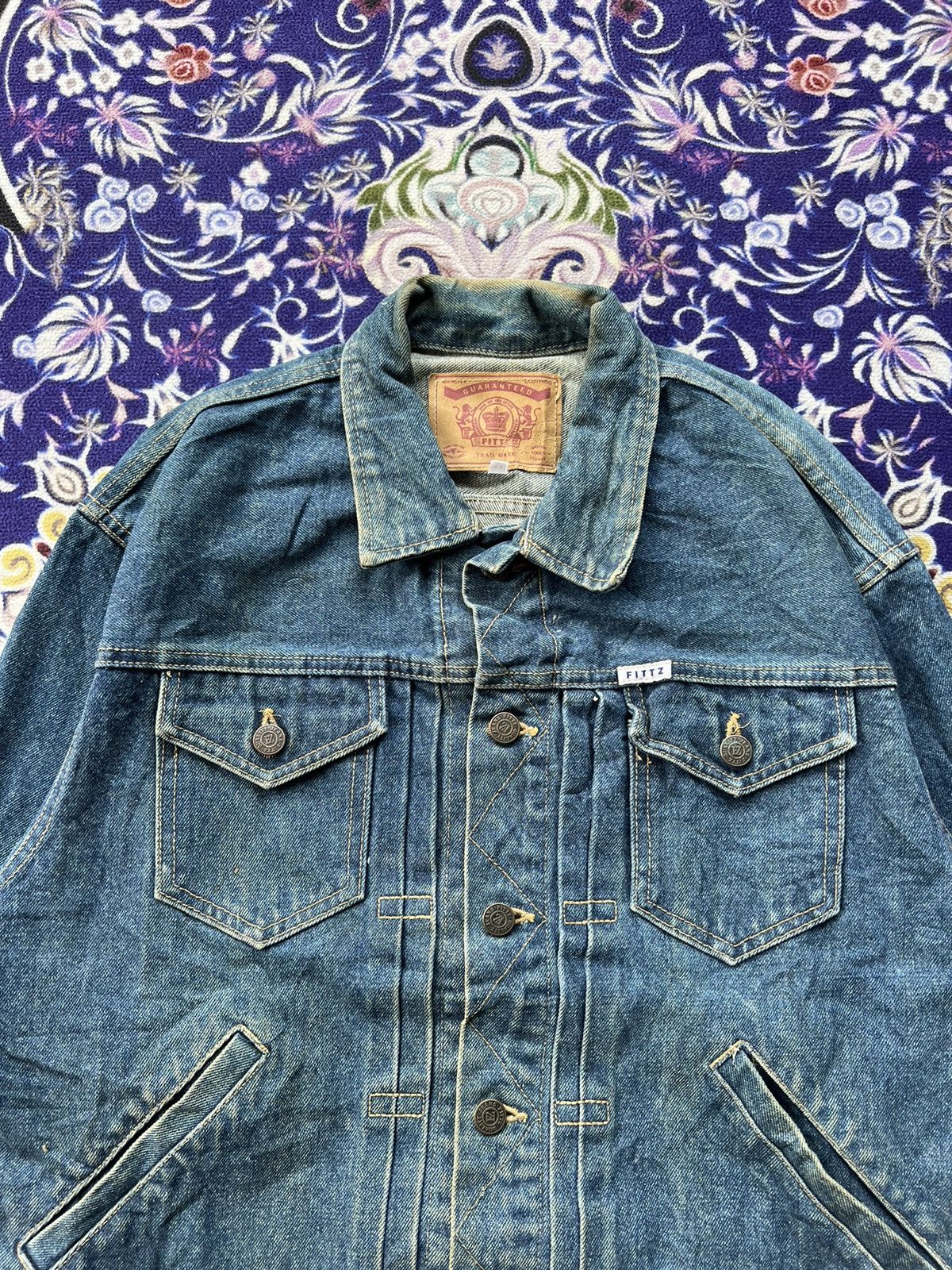 Japanese Brand Vintage Fittz Japanese Brand Indigo Denim Jacket Size US L / EU 52-54 / 3 - 3 Thumbnail