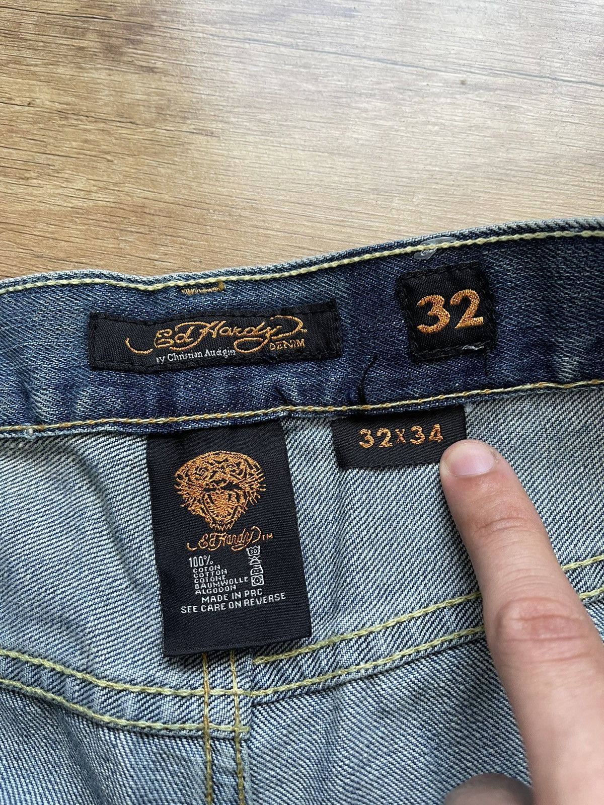 Ed Hardy Ed Hardy Vintage Snakes Denim Washed Jeans 90s Size US 32 / EU 48 - 14 Thumbnail