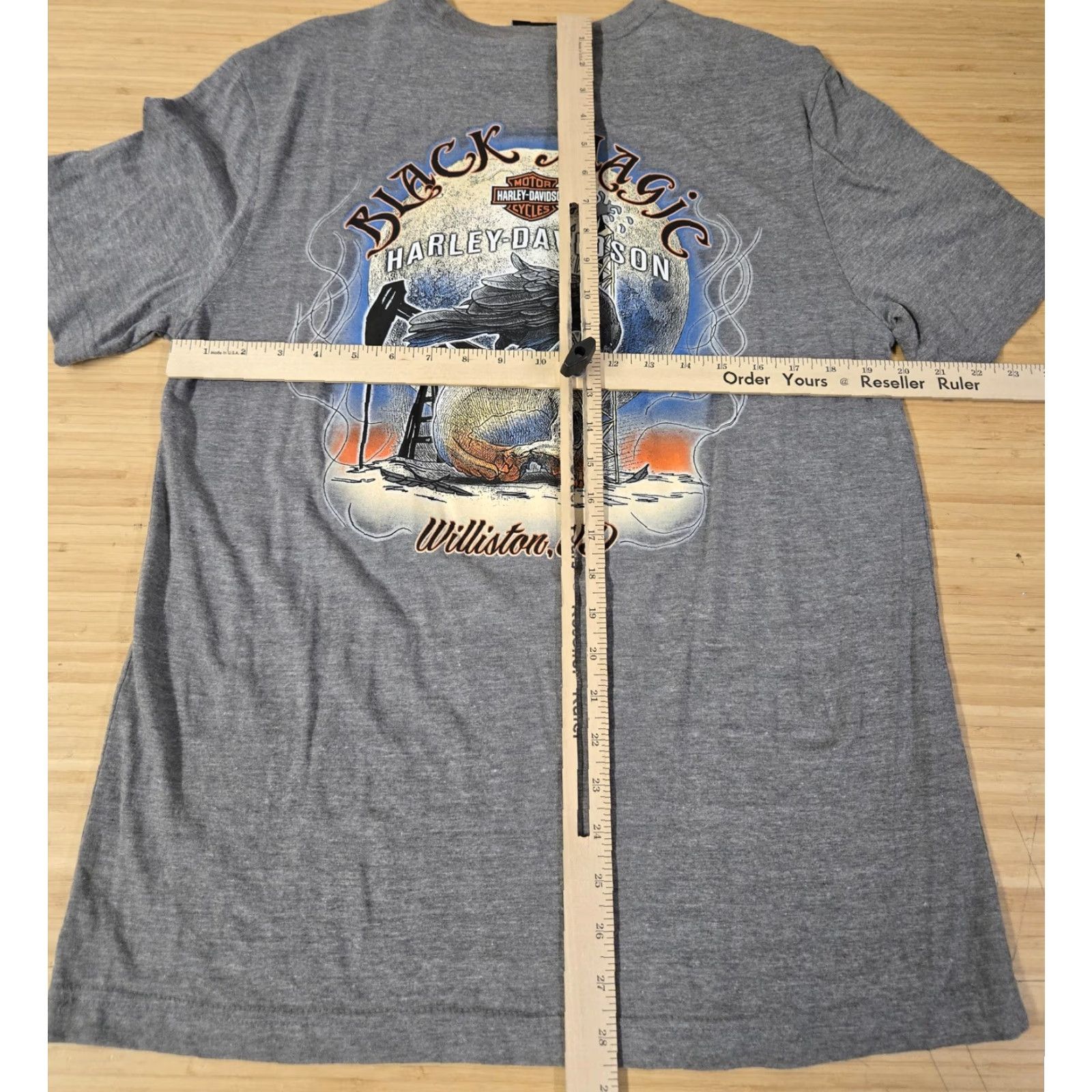 Harley Davidson VINTAGE Harley-Davidson Shirt Mens L Gray Black Magic Williston ND Motorcycle Tee Size US L / EU 52-54 / 3 - 7 Thumbnail