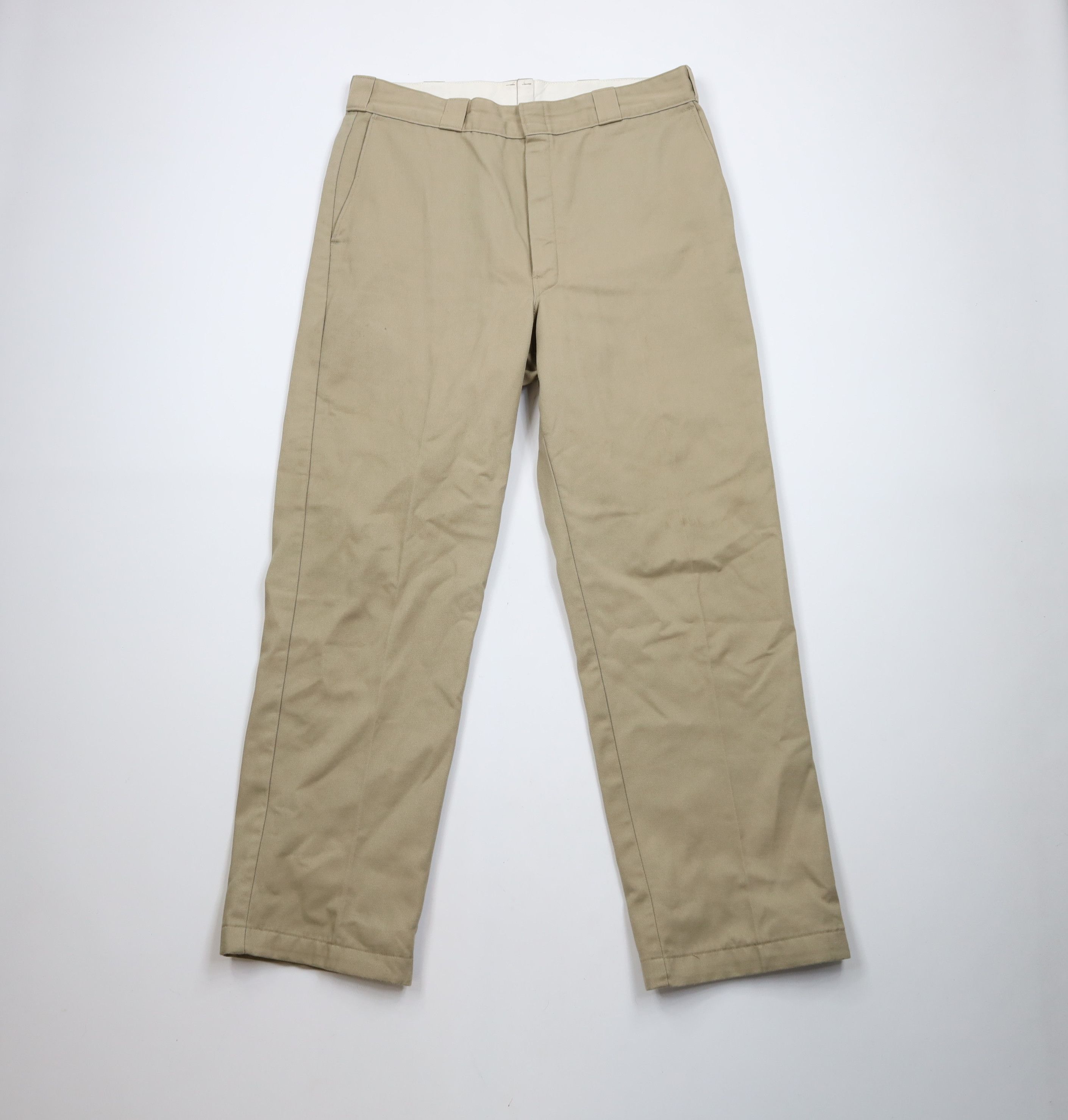 Dickies × Vintage Vintage 90s Dickies Flannel Lined Wide Leg Work Pants Beige Size US 36 / EU 52 - 2 Thumbnail