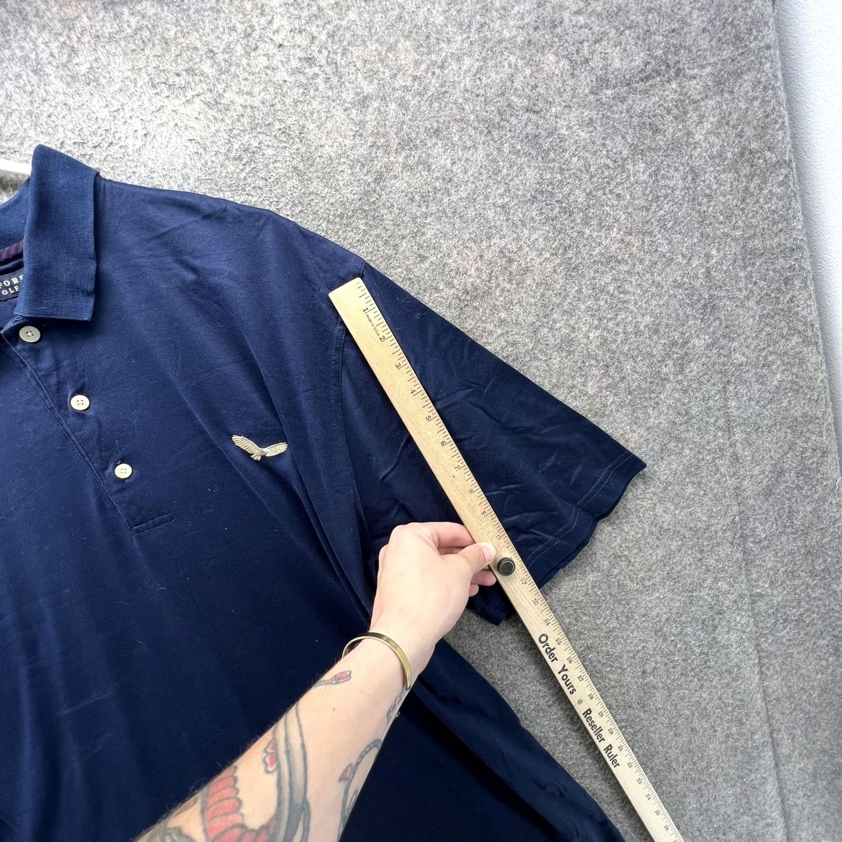 Vintage Oxford Golf Polo Shirt Mens L Blue Solid Mercerized Cotton Golf Casual Polo Shirt Mens L Blue Solid Size US L / EU 52-54 / 3 - 3 Thumbnail