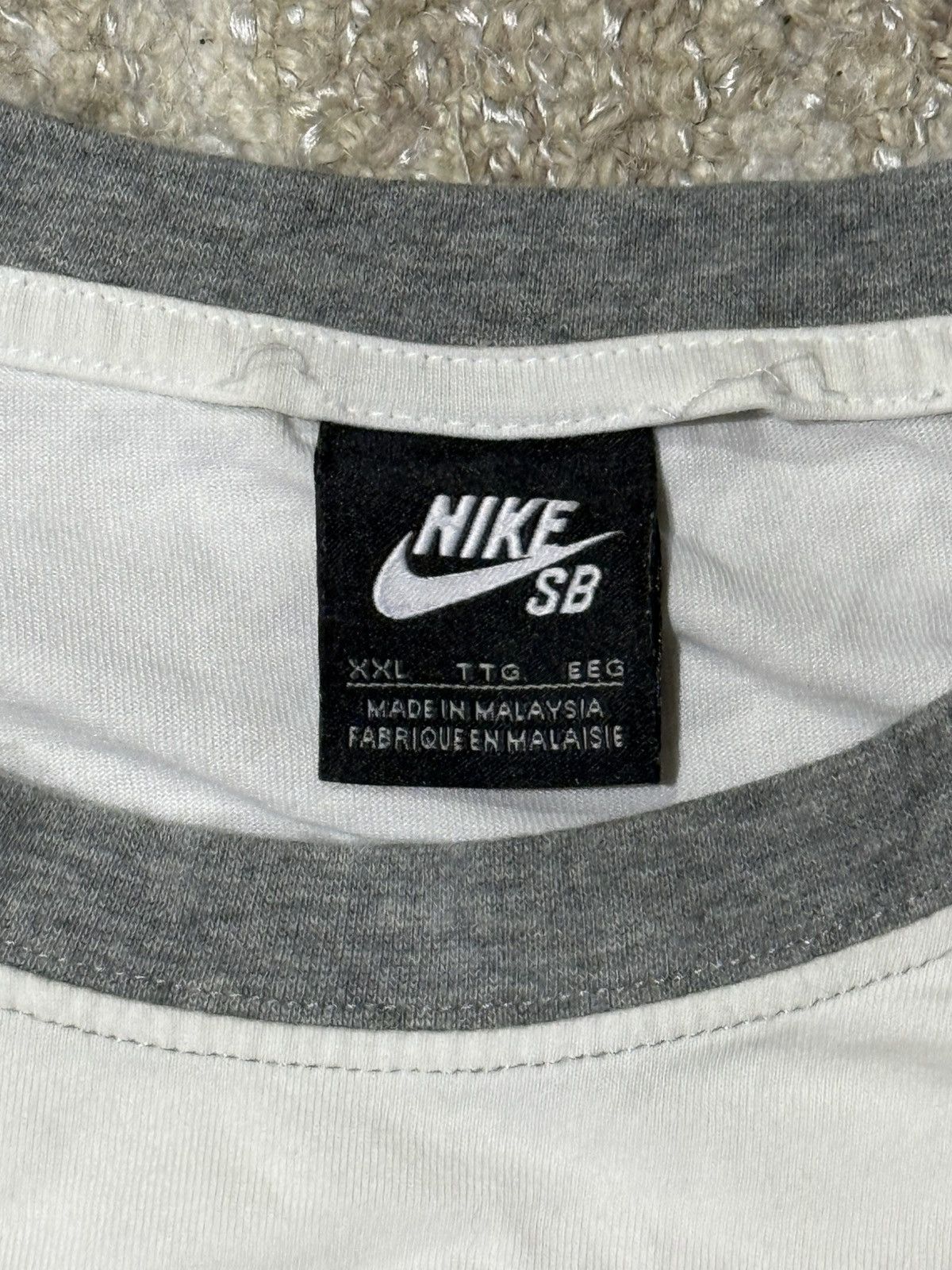 Nike × Vintage Nike SB Shirt Mens Size 2XL White Baseball Raglan 3/4 Sleeve Size US XXL / EU 58 / 5 - 3 Thumbnail