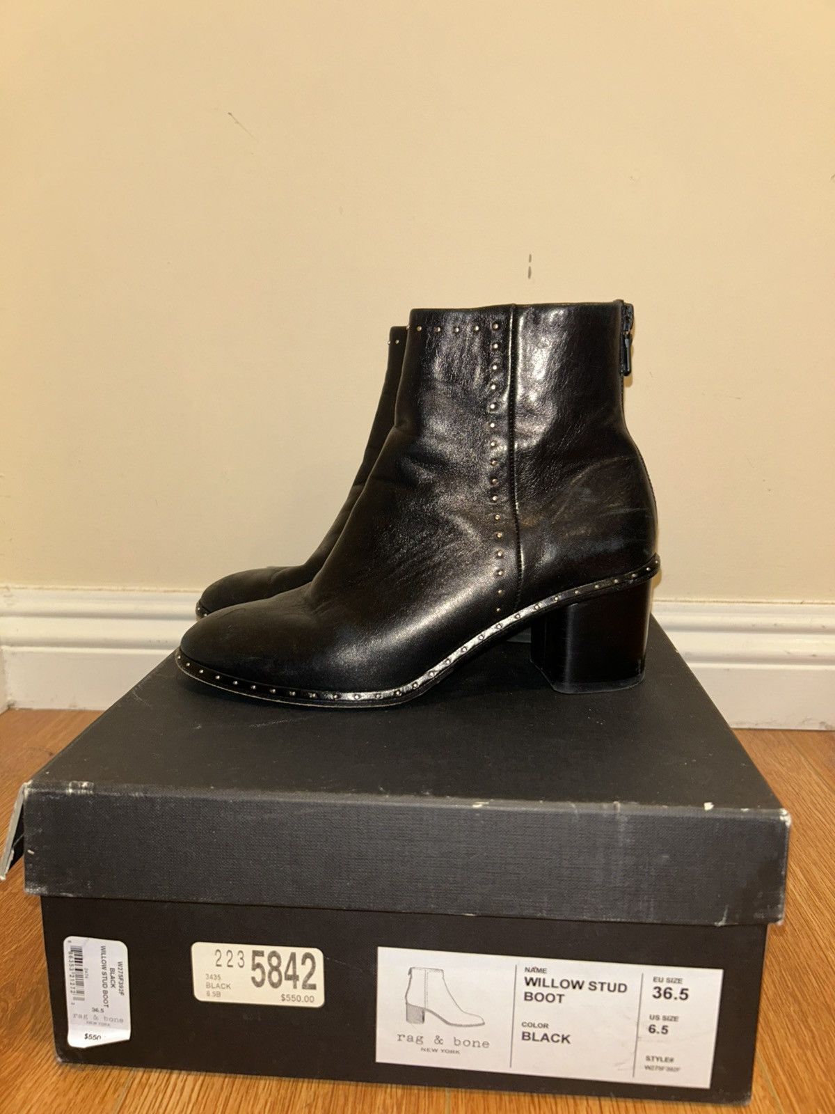 Rag & Bone Black Leather Rag & Bone Booties Size US 6.5 / IT 36.5 - 1 Thumbnail