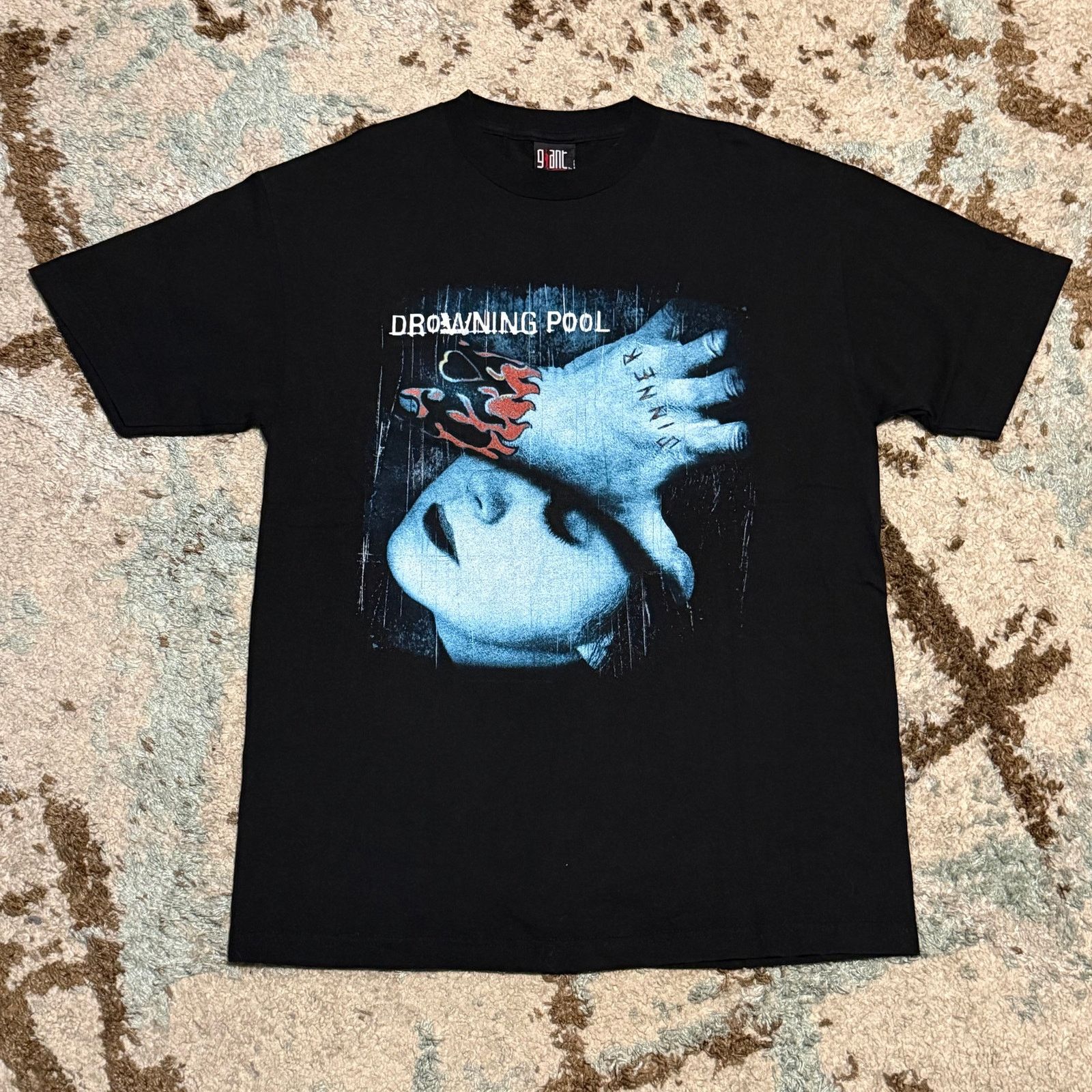 Band Tees × Giant × Vintage 2001 Drowning Pool Sinner Tour Shirt Large Numetal Band Tee Size US L / EU 52-54 / 3 - 1 Thumbnail