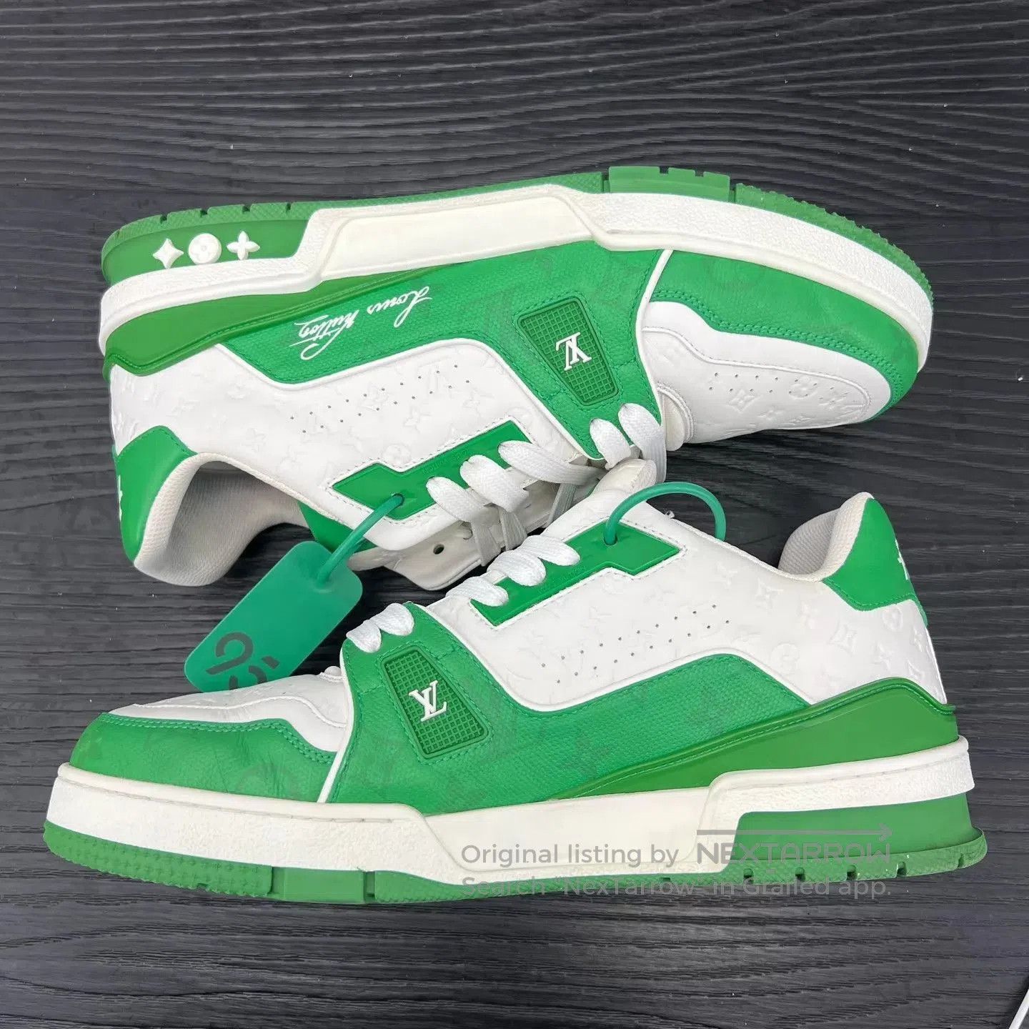 Louis Vuitton Green Low-Top Sneakers Size 8.5. Size US 8.5 / EU 41-42 - 2 Thumbnail