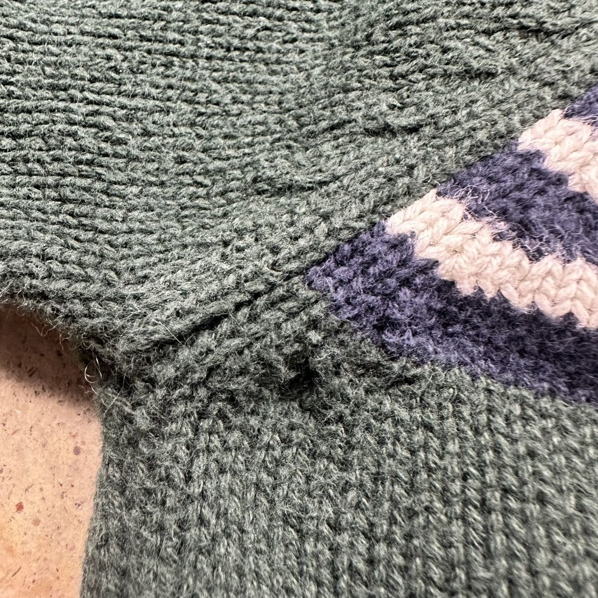 Nautica VTG Y2K Green & Blue Nautica V-Neck Striped Cotton Sweater Size US XL / EU 56 / 4 - 6 Thumbnail