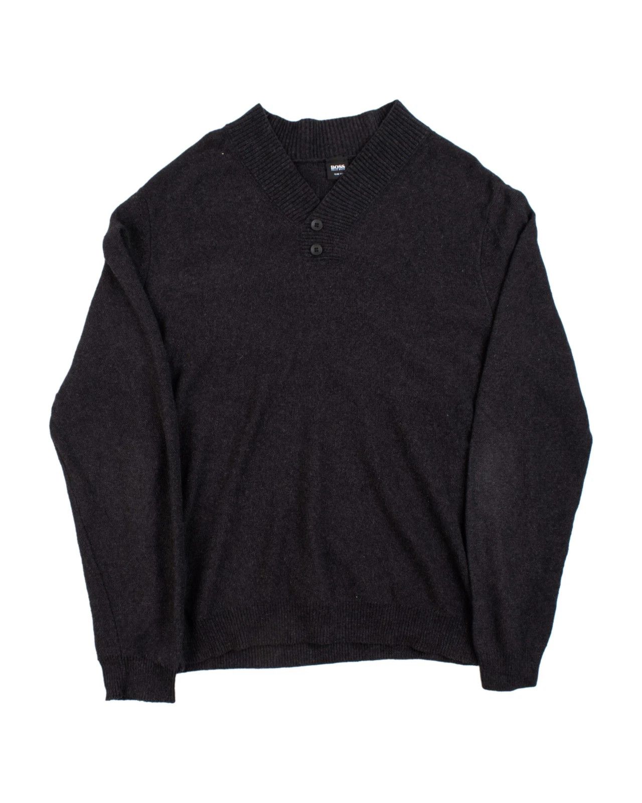 Hugo Boss Hugo Boss Slim Fit Knitted Heavy Ribbed V-Neck Sweater Size US L / EU 52-54 / 3 - 1 Thumbnail