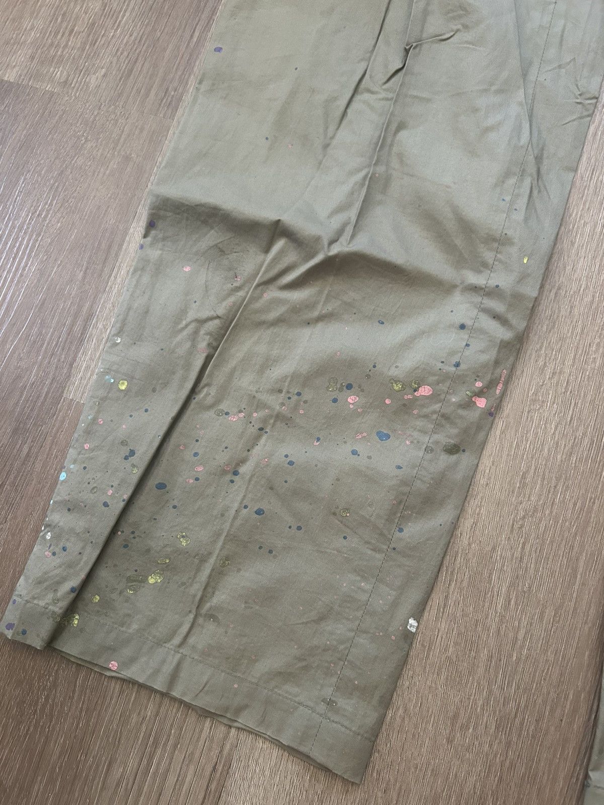 Undercover Undercover x NGAP Olive Paint Splatter Cargo Pants 1990’s Size US 32 / EU 48 - 4 Thumbnail