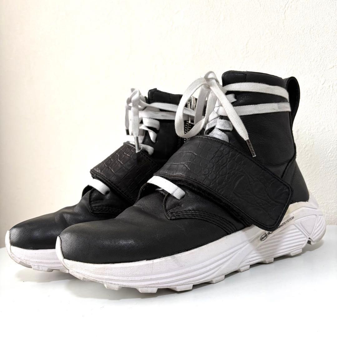 Diet Butcher Slim Skin Studded Hi Top Zip Sneakers Black Silver