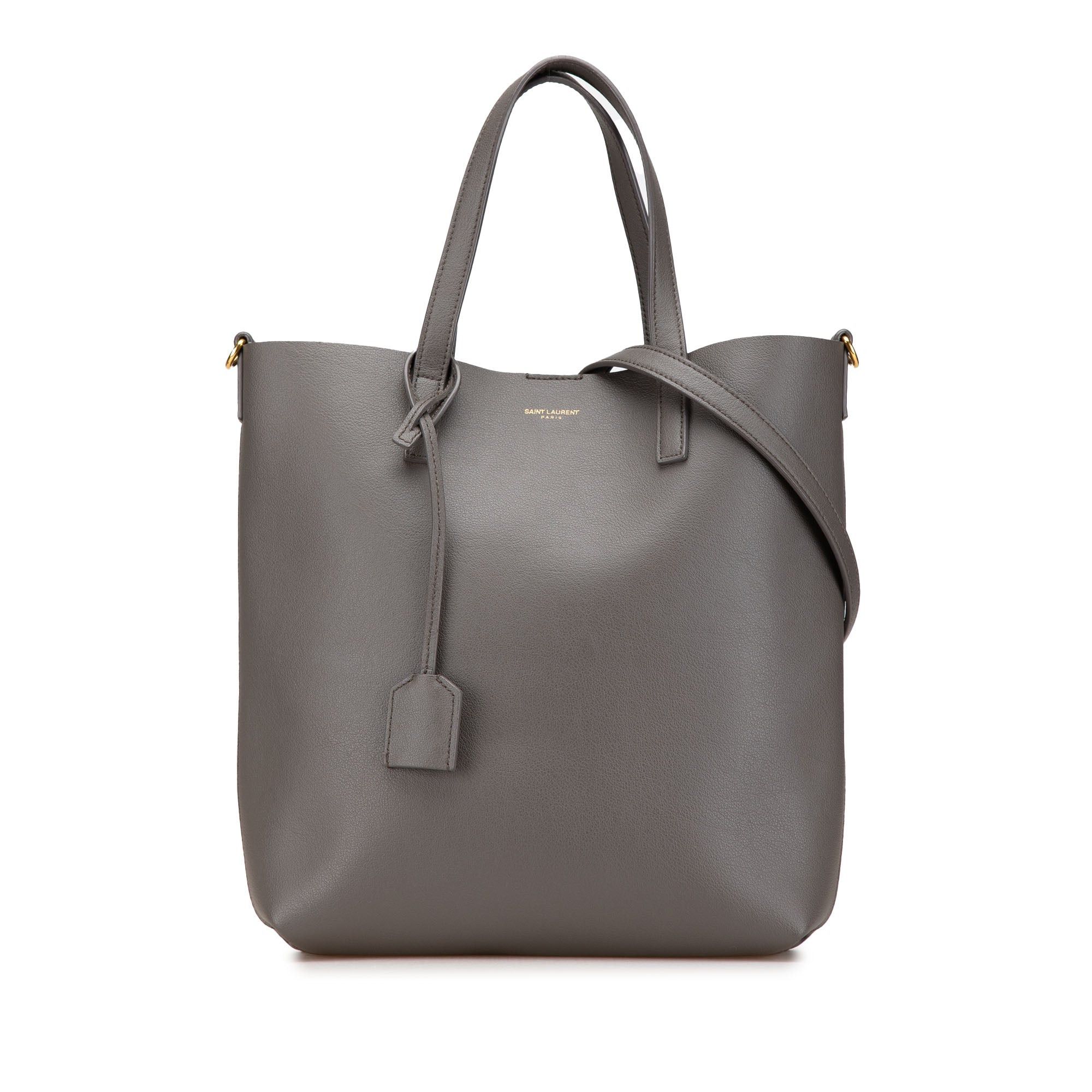 Saint Laurent Paris Saint Laurent Toy Leather North South Shopping Tote Gray Size ONE SIZE - 1 Thumbnail