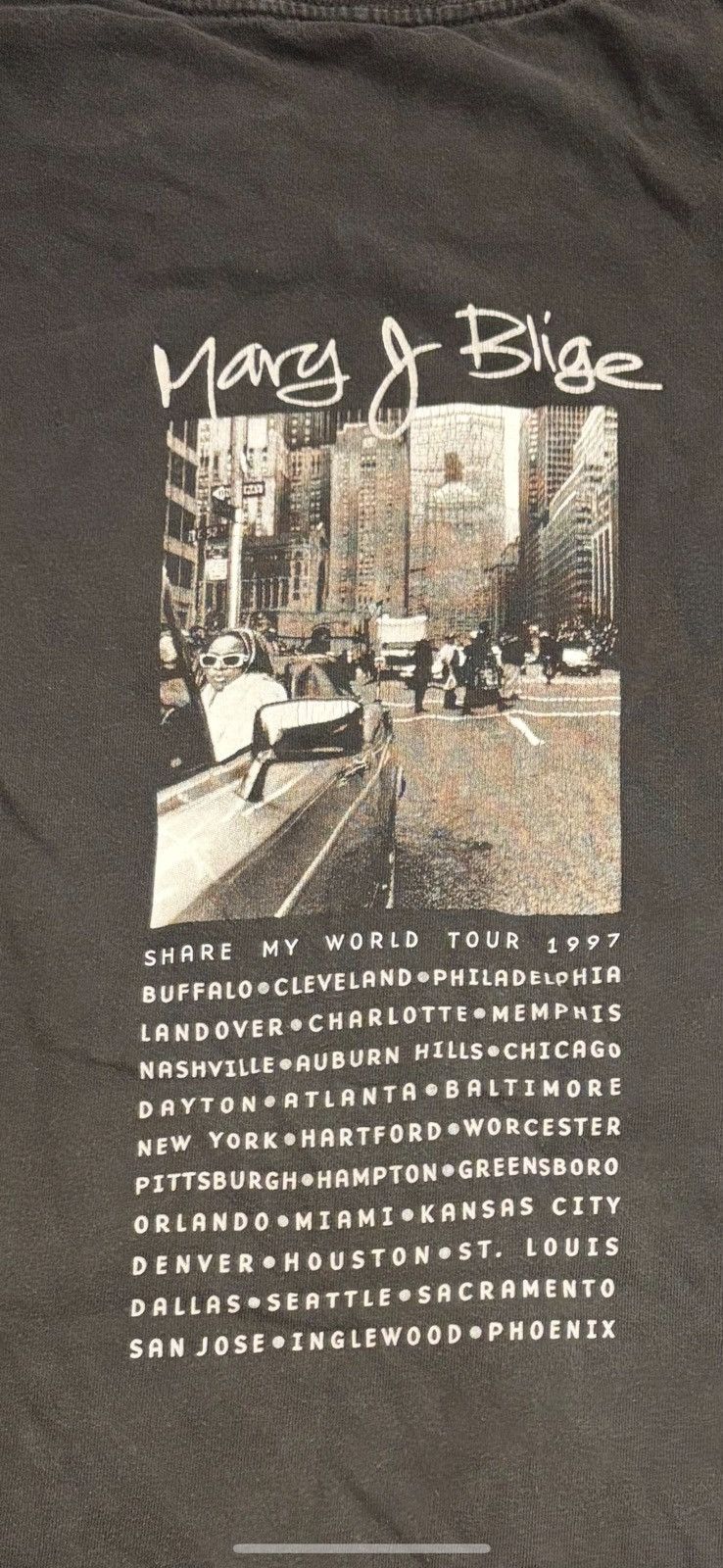 Vintage Vintage Mary J Blige Share My World Tour T-Shirt Size L / US 10 / IT 46 - 2 Thumbnail