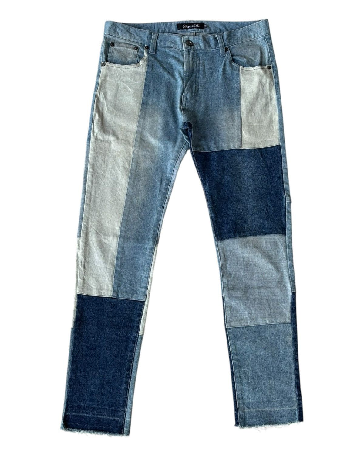 🔥CavariA PATCHWORK DENIM SLIM FIT JEANS RELEASE HEM