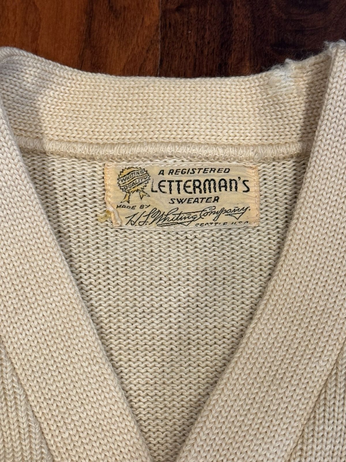 Vintage Vintage 1950s HJ Whiting Co Letterman Cardigan Sweater Size US S / EU 44-46 / 1 - 3 Thumbnail