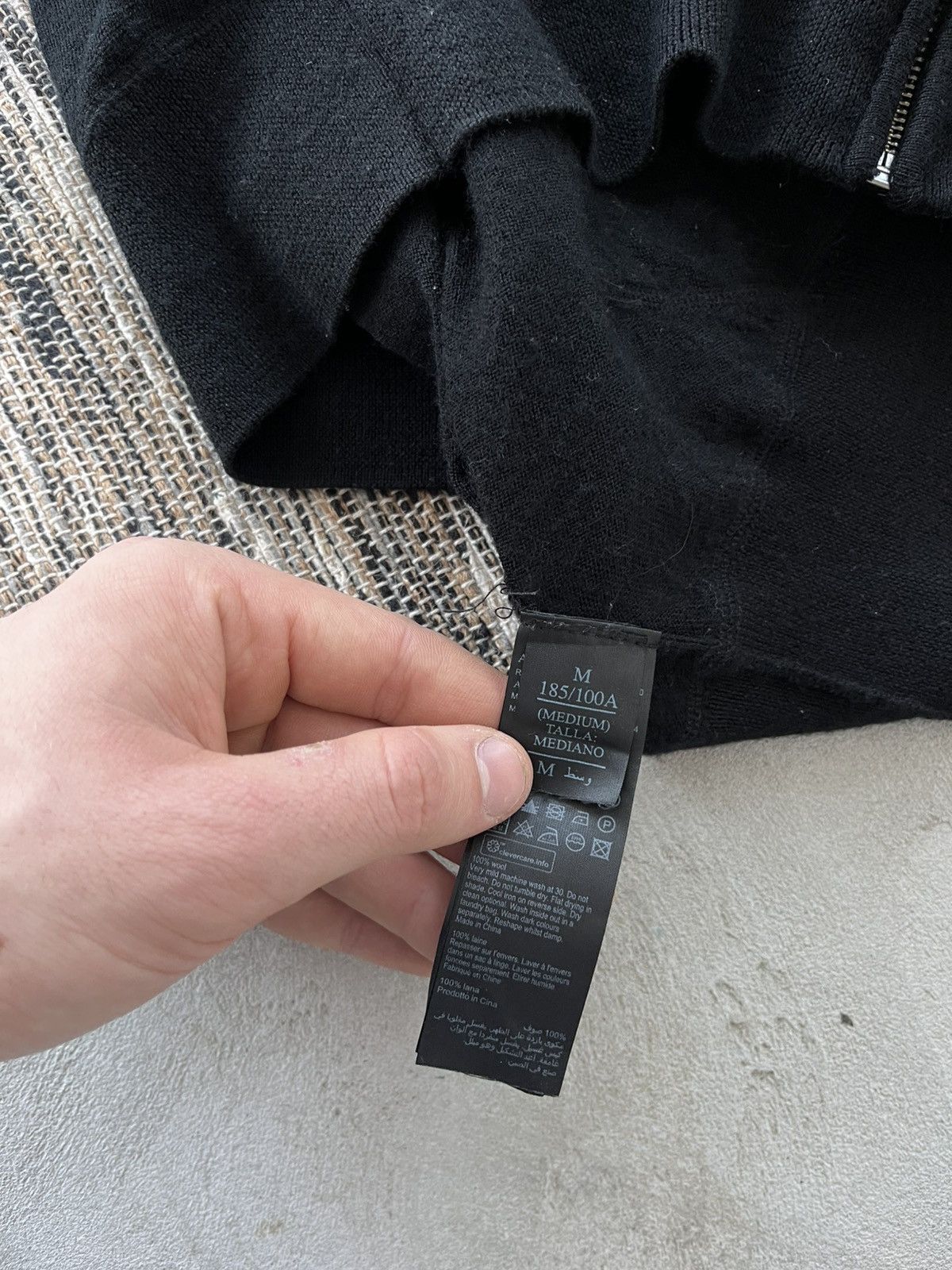 Allsaints Vintage Allsaints Black Merino Wool Zip Hoodie Punk Opium Size US M / EU 48-50 / 2 - 10 Thumbnail