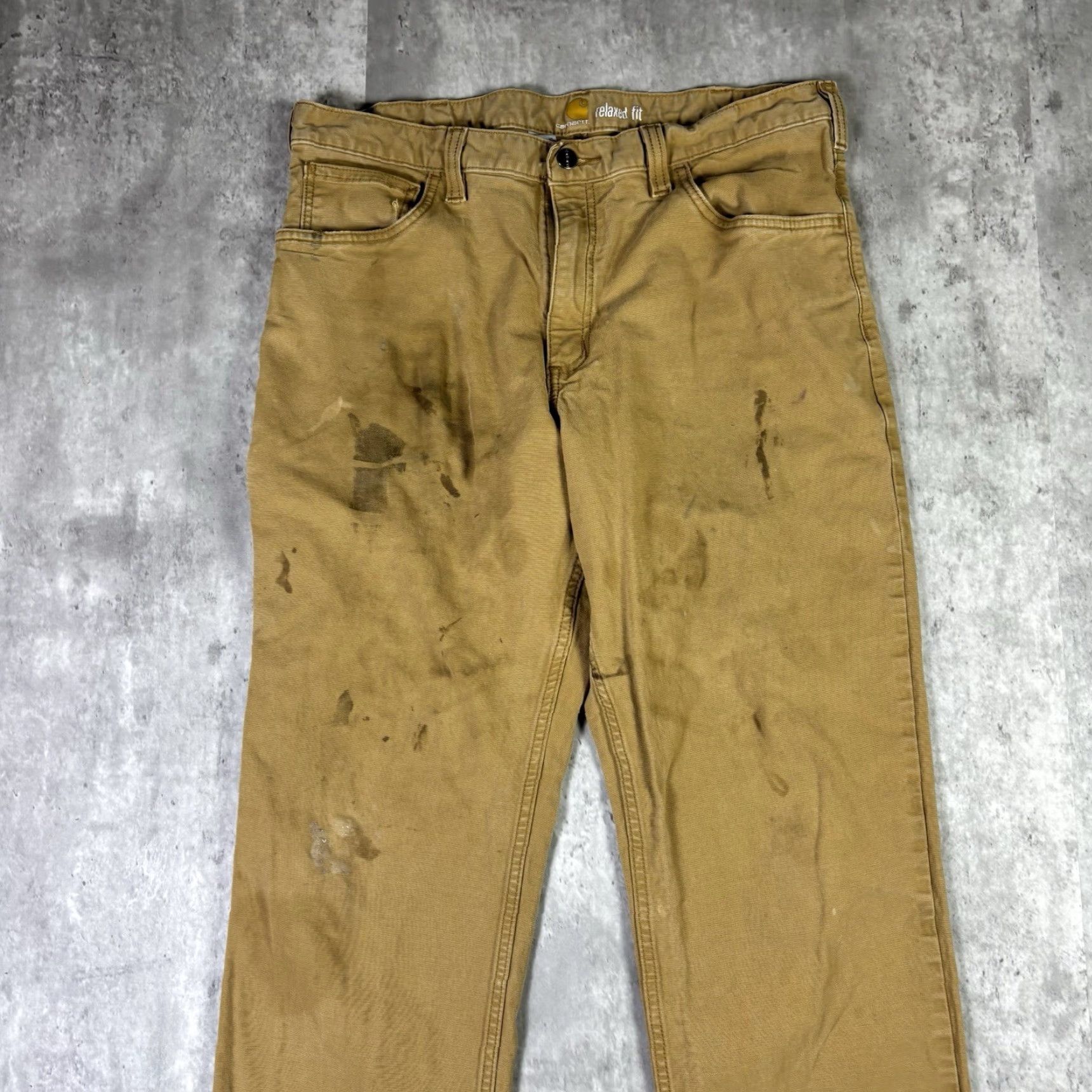 Carhartt VINTAGE Carhartt Carpenter Workwear Pants Mens 36x32 Brown Canvas Cotton Straight Relaxed Pockets Logo 5.11 Taclite Pro Grunge Workwear 32 Inseam Size US 36 / EU 52 - 7 Thumbnail
