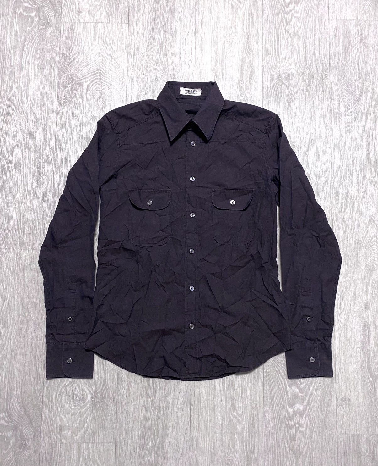 Acne Studios Unisex Acne Studios Brown Cotton Slim Casual Pocket Shirt Size US M / EU 48-50 / 2 - 6 Thumbnail