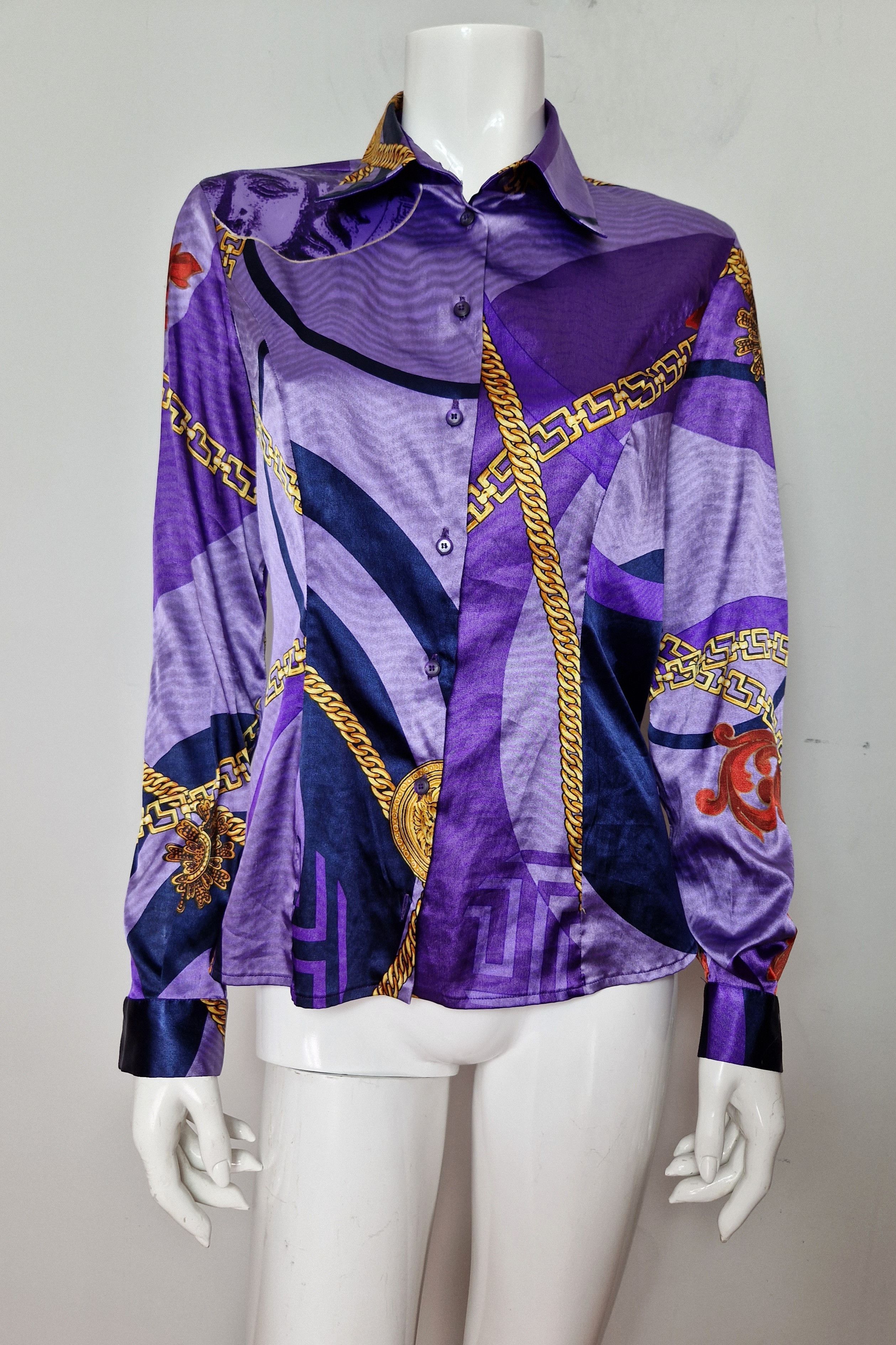 image of Archival Clothing x Versace Shirt in Purple, Women's (Size Small)