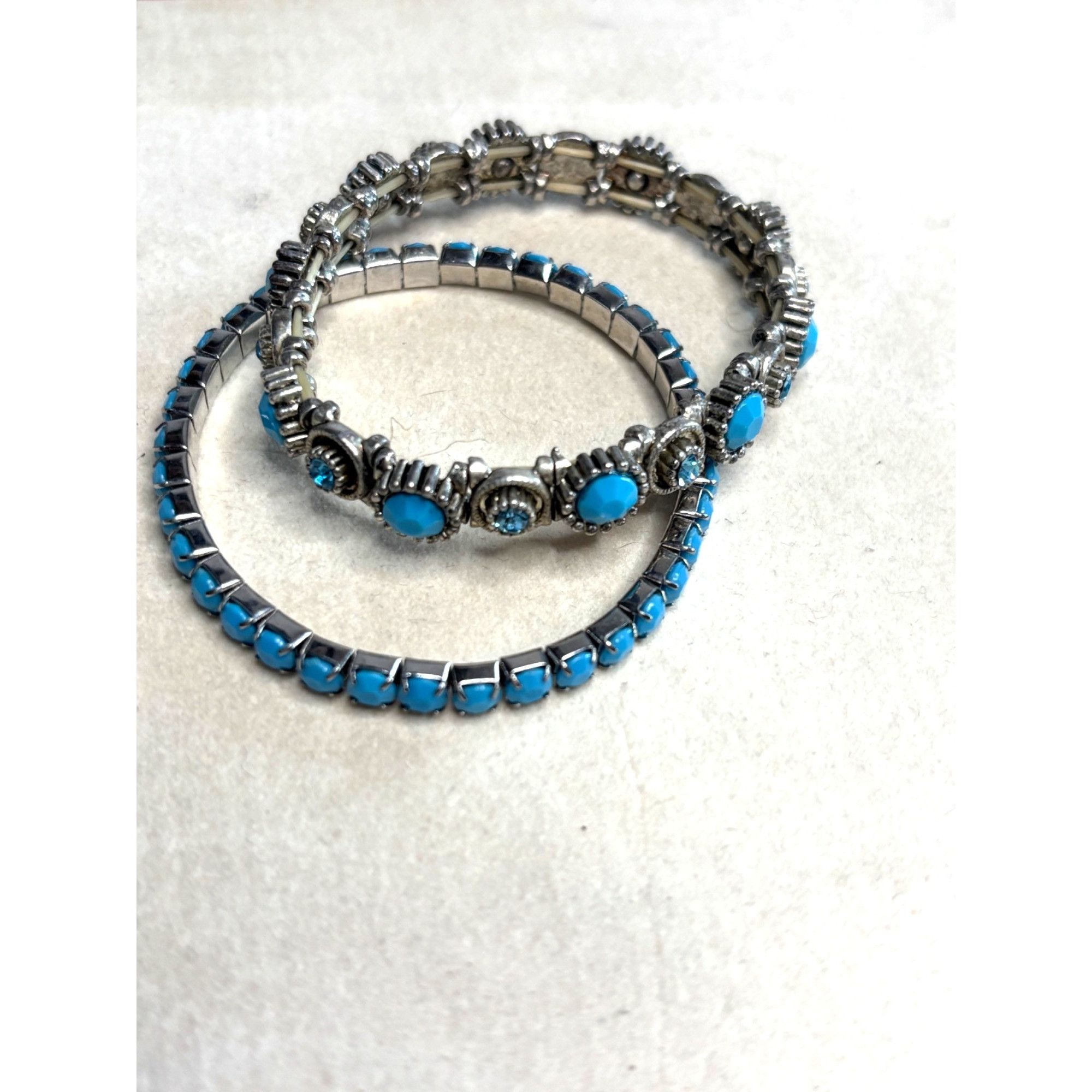 Other Turquoise & Silver-Tone Stretch Bracelets Set Of 2 Size ONE SIZE - 5 Thumbnail