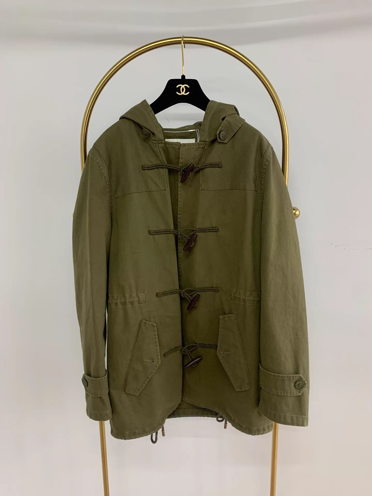 Yves Saint Laurent YSL Green Horn Button Hooded Jacket 46 Size US S / EU 44-46 / 1 - 1 Thumbnail