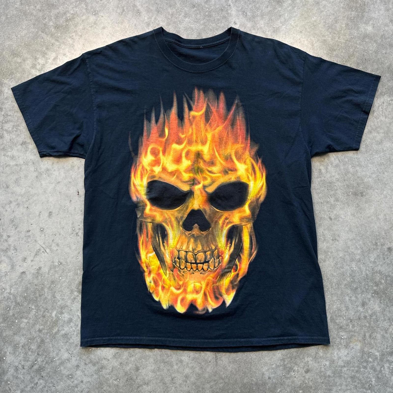 Other Flaming Skull Big Face Horror Graphic T-Shirt Size US XXL / EU 58 / 5 - 1 Thumbnail