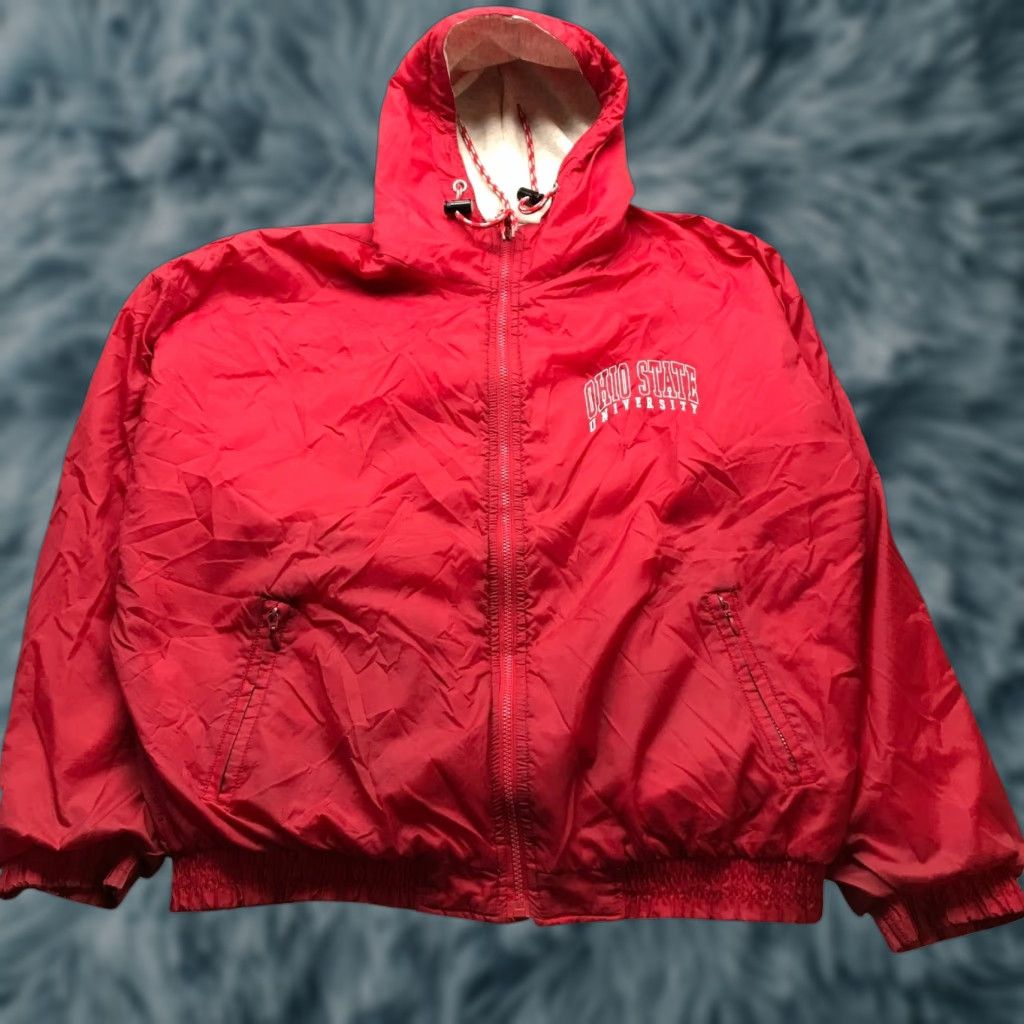 Vintage VINTAGE Ohio State Buckeyes Reversible Jacket Hood Mens L Red Gray MV Sport Jacket Coat Size US L / EU 52-54 / 3 - 1 Thumbnail