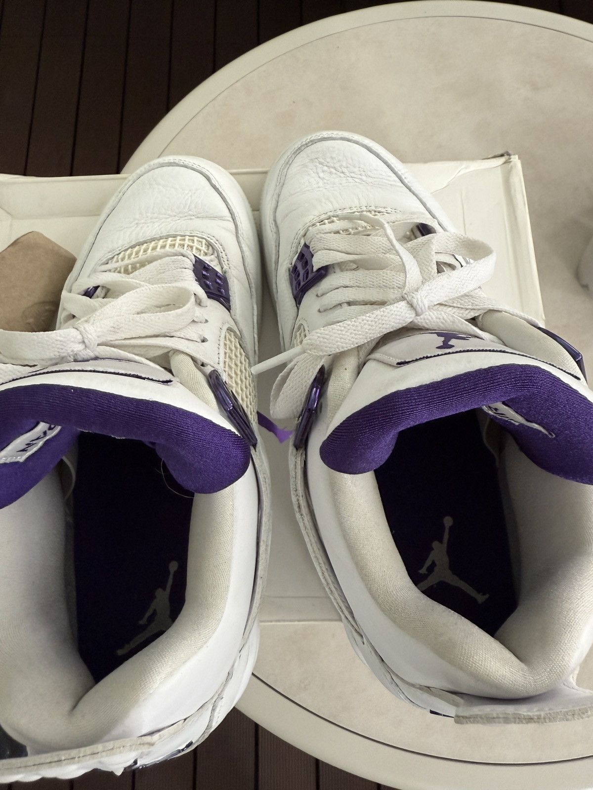 Jordan Brand Nike Jordan 4 Retro in Purple Metallic Size US 7.5 / EU 40-41 - 4 Thumbnail