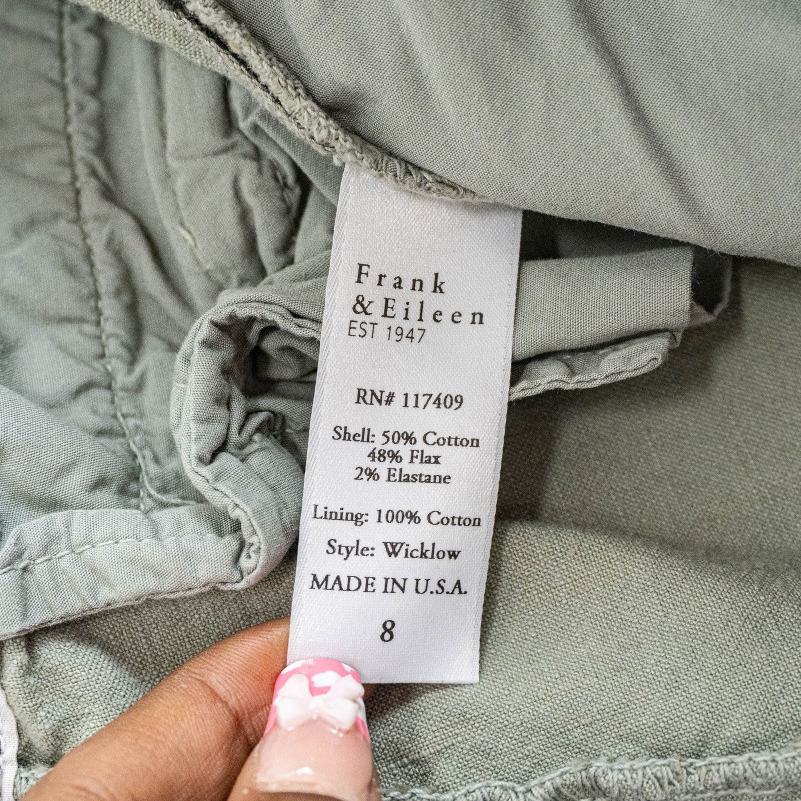 Frank & Eileen Frank & Eileen Wicklow Raw Crop Chino Pants Vintage green Size 30" / US 8 / IT 44 - 6 Thumbnail