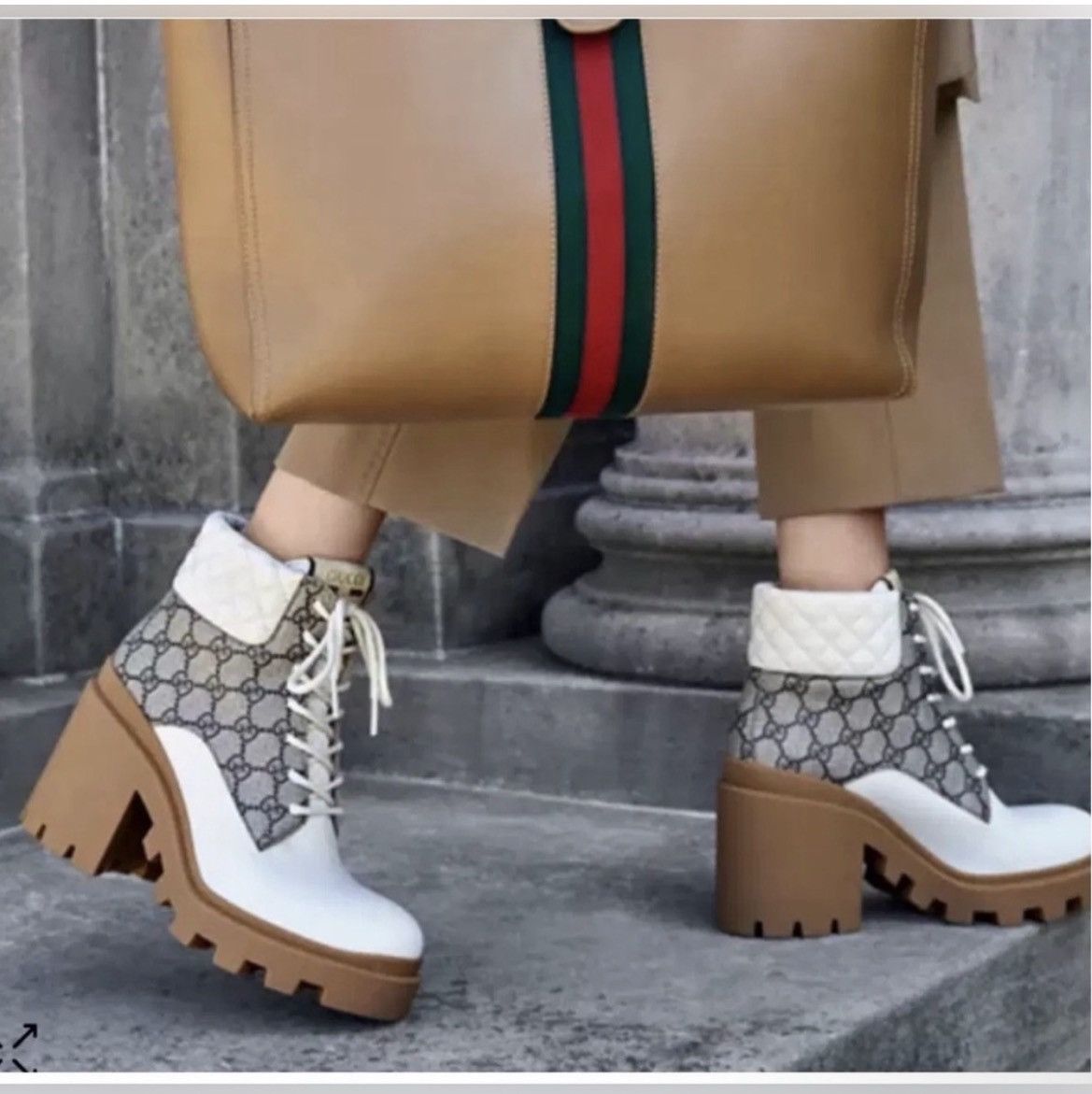 Gucci Aurhentic Gucci Supreme Monogram Trip Combat Heeled Boots Size US 7 / IT 37 - 2 Thumbnail