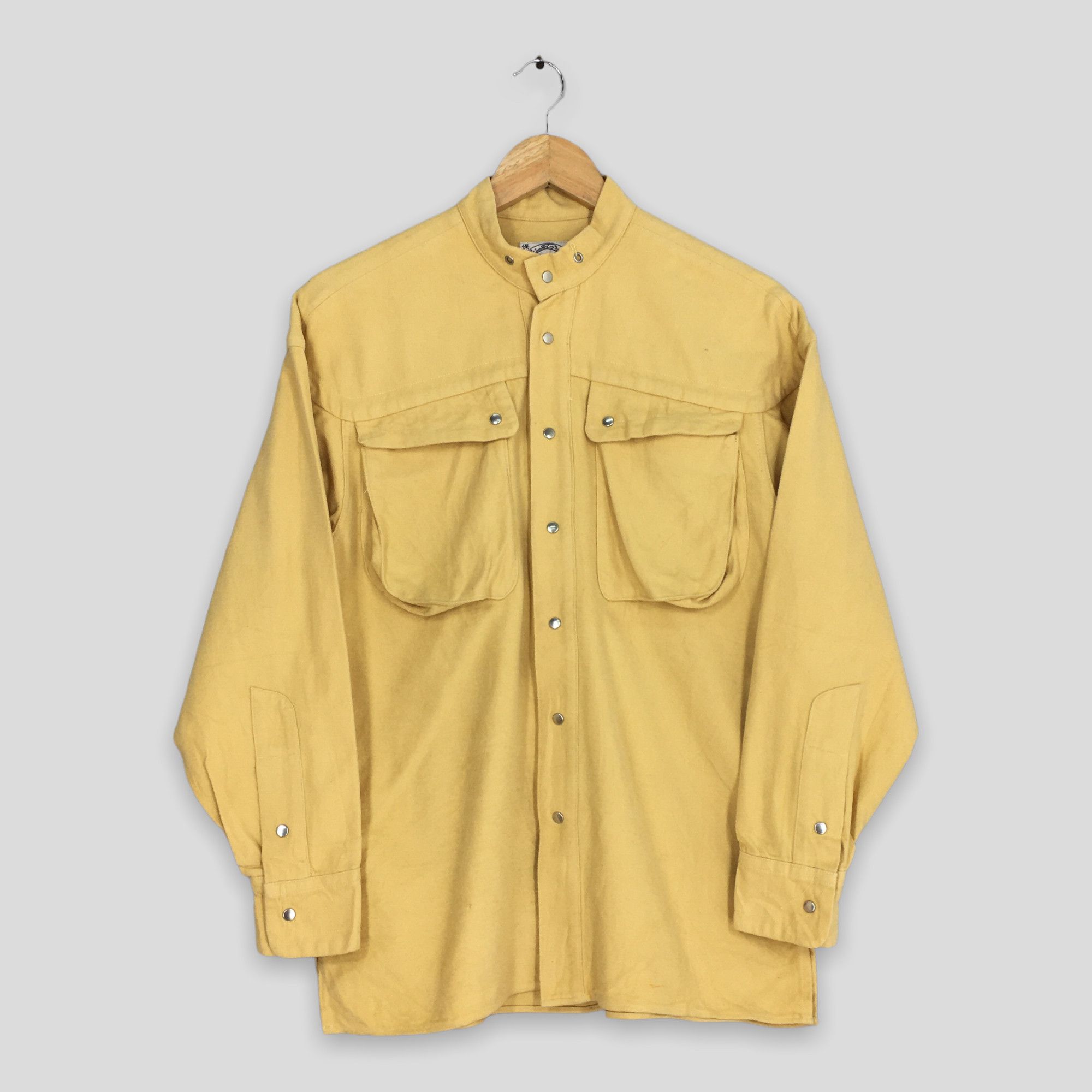 Image of Yamane Evisu Japan Yellow Thick Oxfords Button Shirt Small, Men's