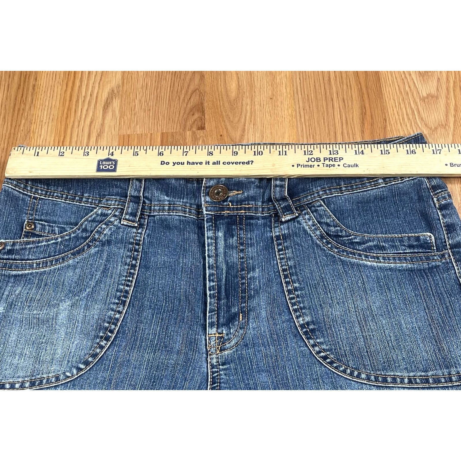 Vintage Bandolinoblu Jeans Capri Womens 12 Stretch Crop Denim Shorts Flat Front Pockets Blue Size 34" / US 12 / IT 48 - 4 Thumbnail