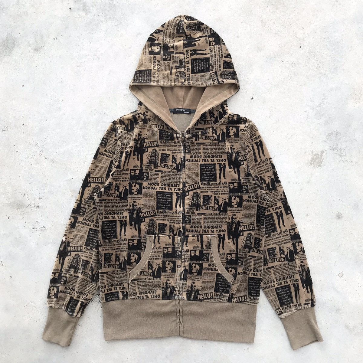 Hysteric Glamour 2000's Jevoudrais by Tinks " Standing Room " Hoodie Velvet Size L / US 10 / IT 46 - 1 Thumbnail
