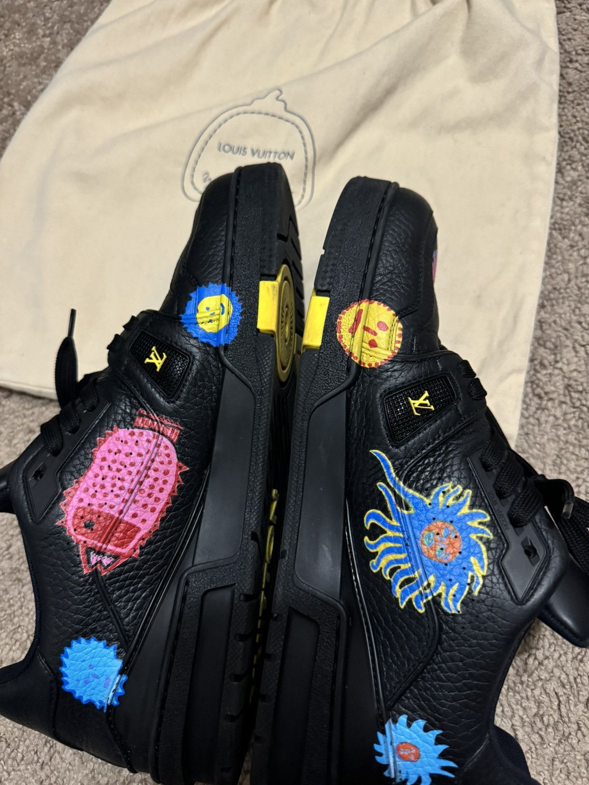 Louis Vuitton Louis Vuitton x Yayoi Kusama Trainer Black Print Size US 9 / EU 42 - 4 Thumbnail