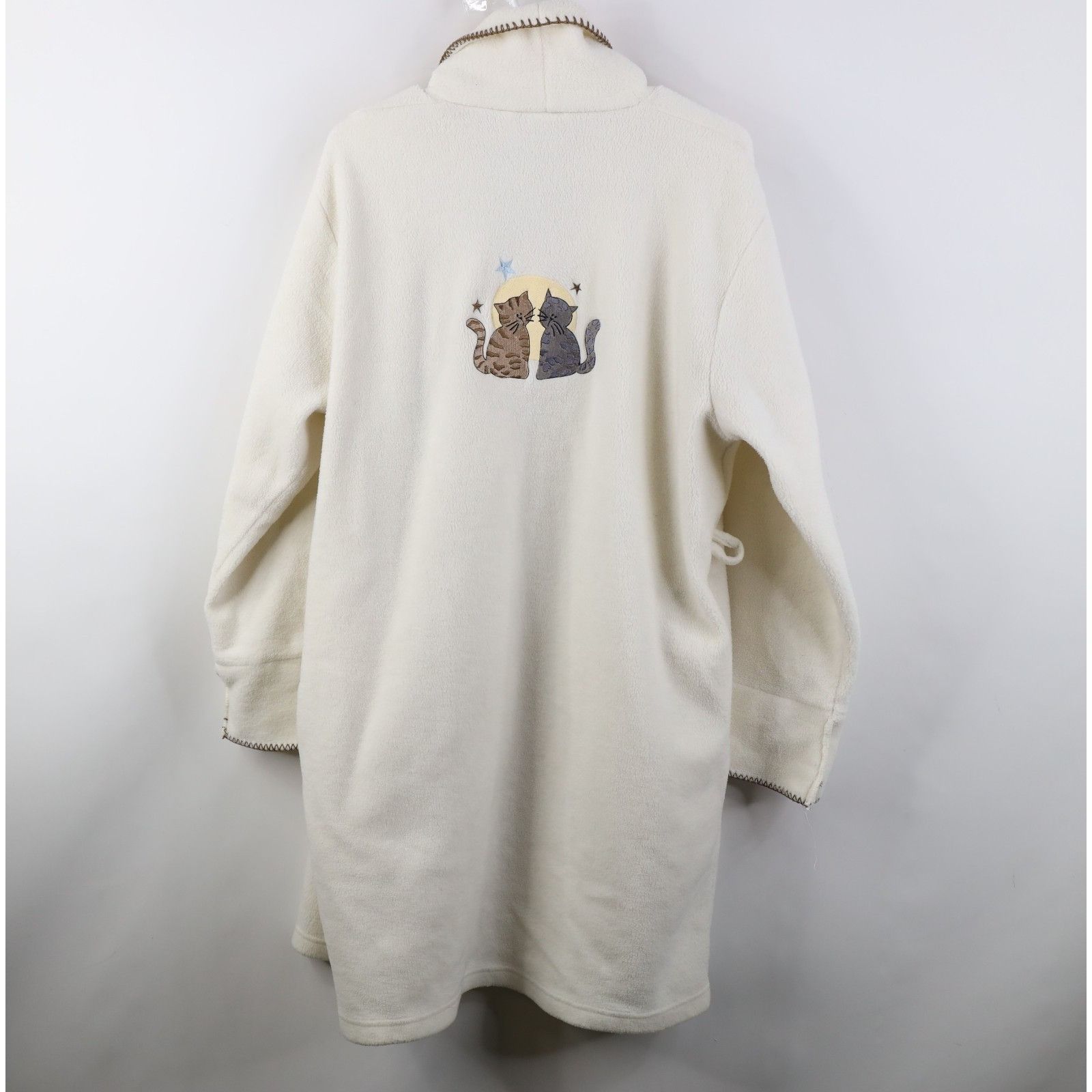 Vintage Vintage 90s Y2K Distressed Cat Kitten Fleece Bath Robe Size ONE SIZE - 14 Thumbnail