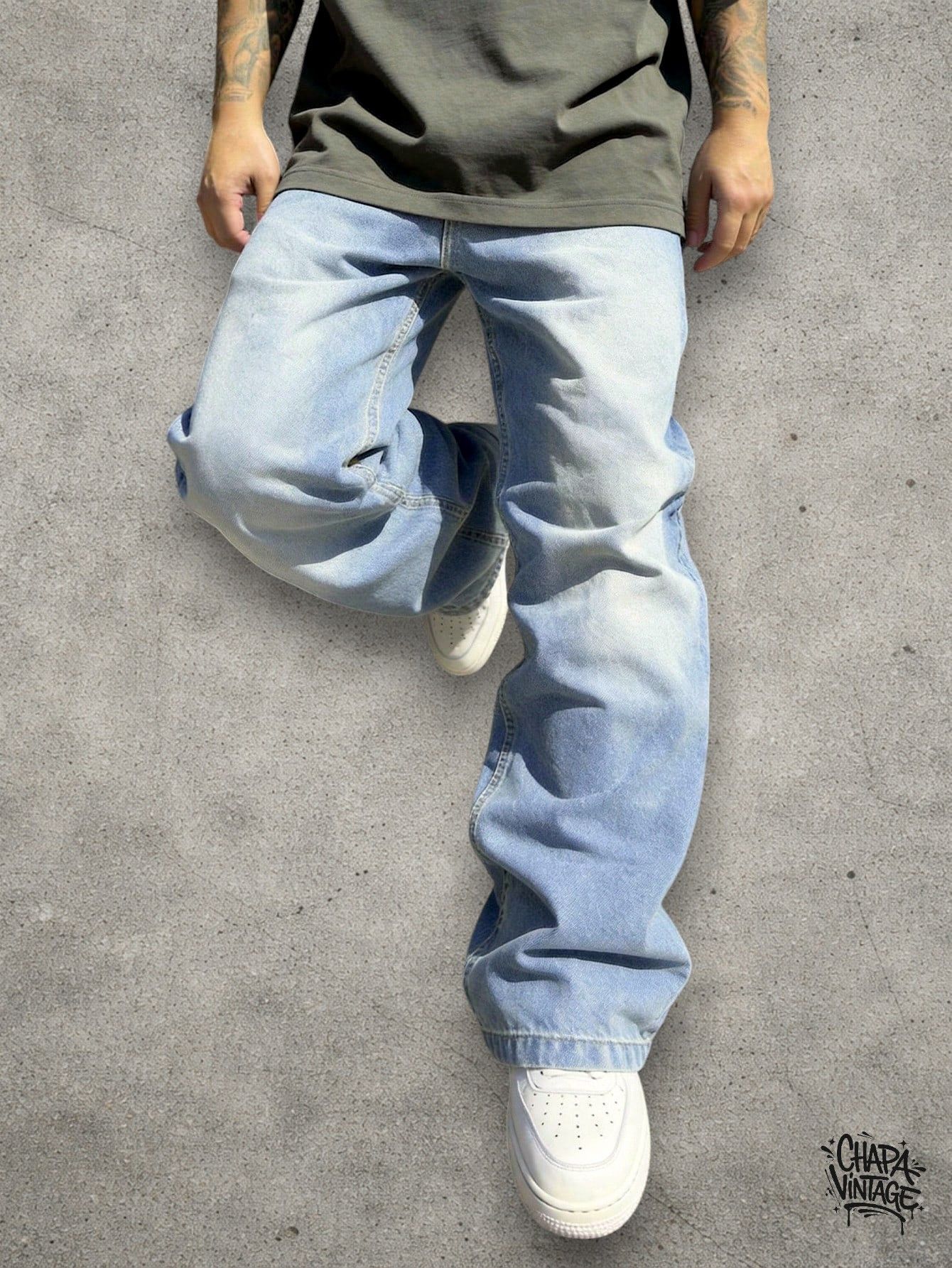 Vintage Washed stacked light jeans Size US 32 / EU 48 - 2 Thumbnail