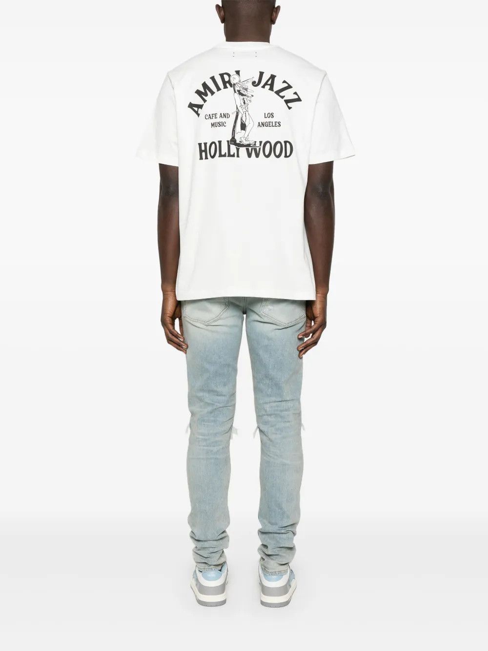 Amiri o1h1sh10525 Jazz Wolf T-Shirt in White Size US XL / EU 56 / 4 - 3 Thumbnail