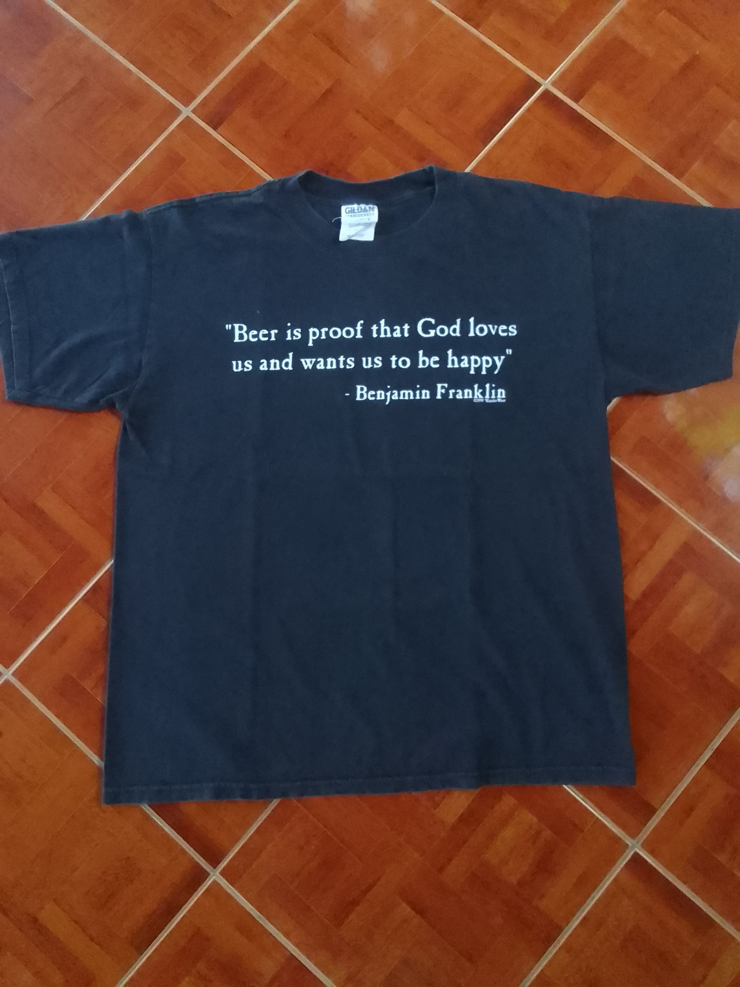 Gildan × Vintage Vintage Benjamin Franklin Quote Tshirt Size US L / EU 52-54 / 3 - 1 Thumbnail