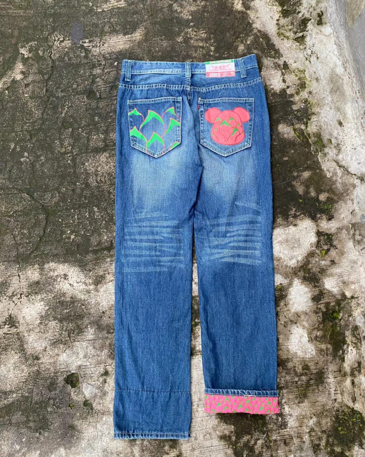 CLOT × Levi's × Medicom Toy Levi's x Clot Medicom Toy Bearbrick Watermelon Denim Jeans Size US 32 / EU 48 - 7 Thumbnail