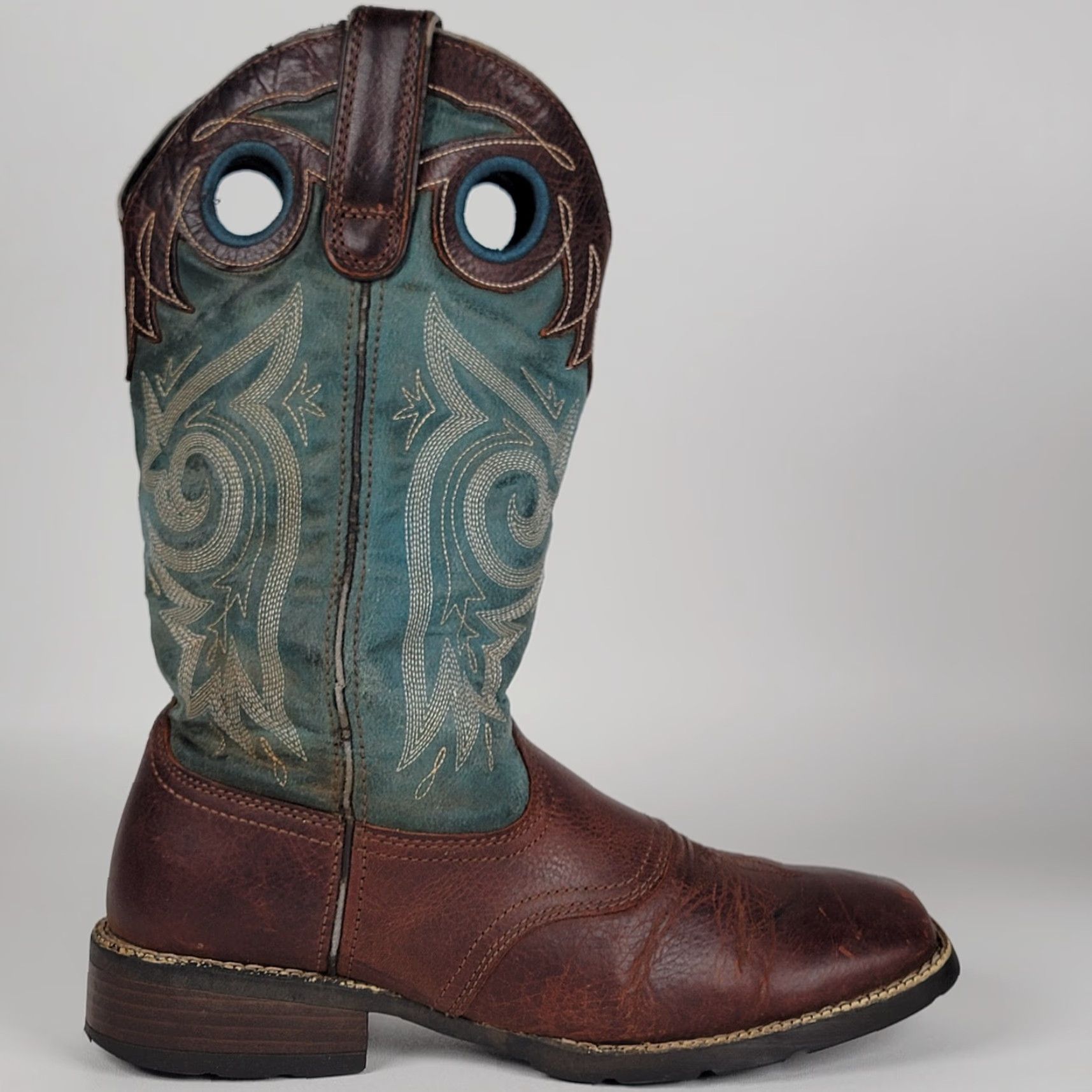 Durango Durango® Saddle Western Boots Women's 9.5 M Brown/Teal Drd0135 Size US 8 / IT 38 - 3 Thumbnail